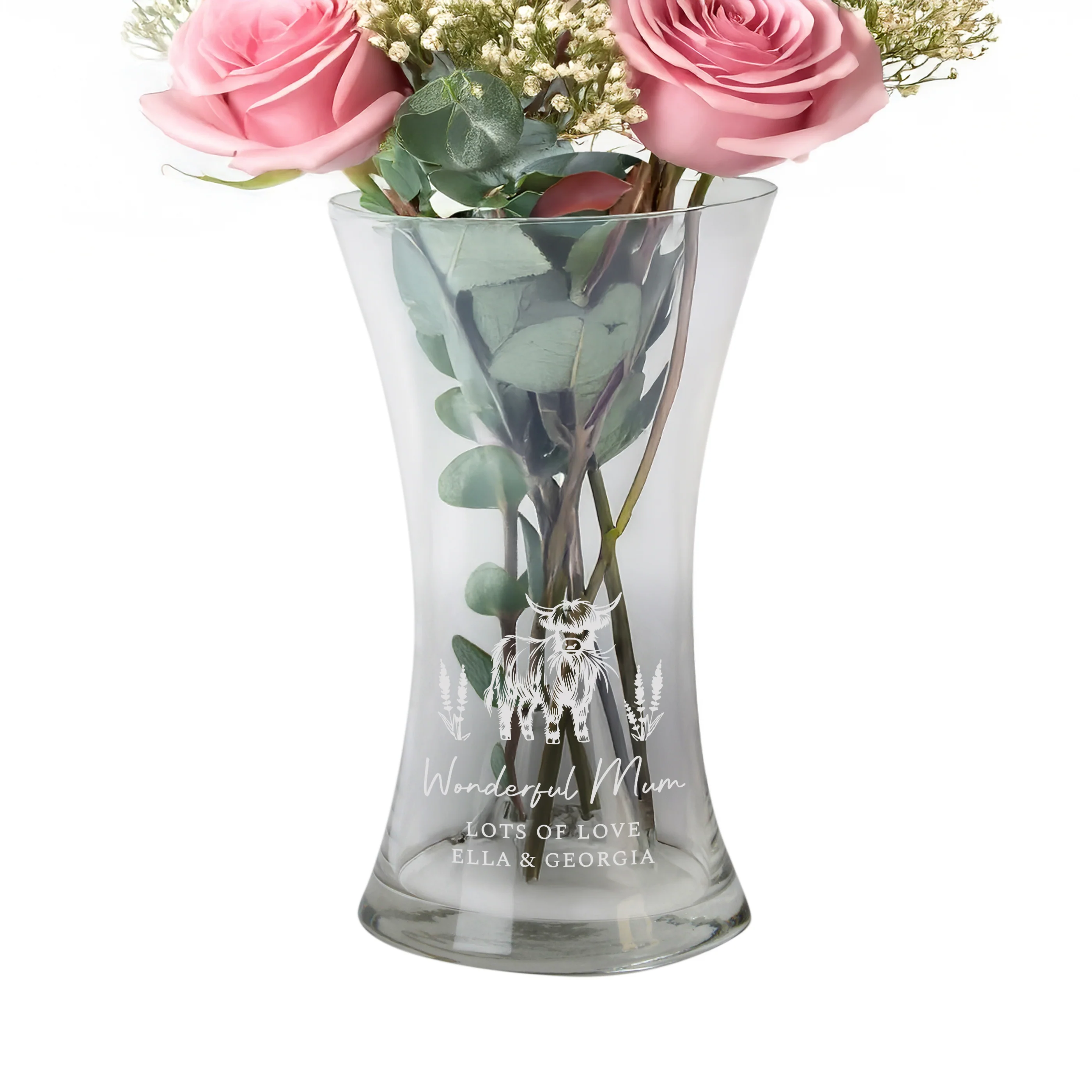Personalised Highland Cow Waisted Vase - Image 5