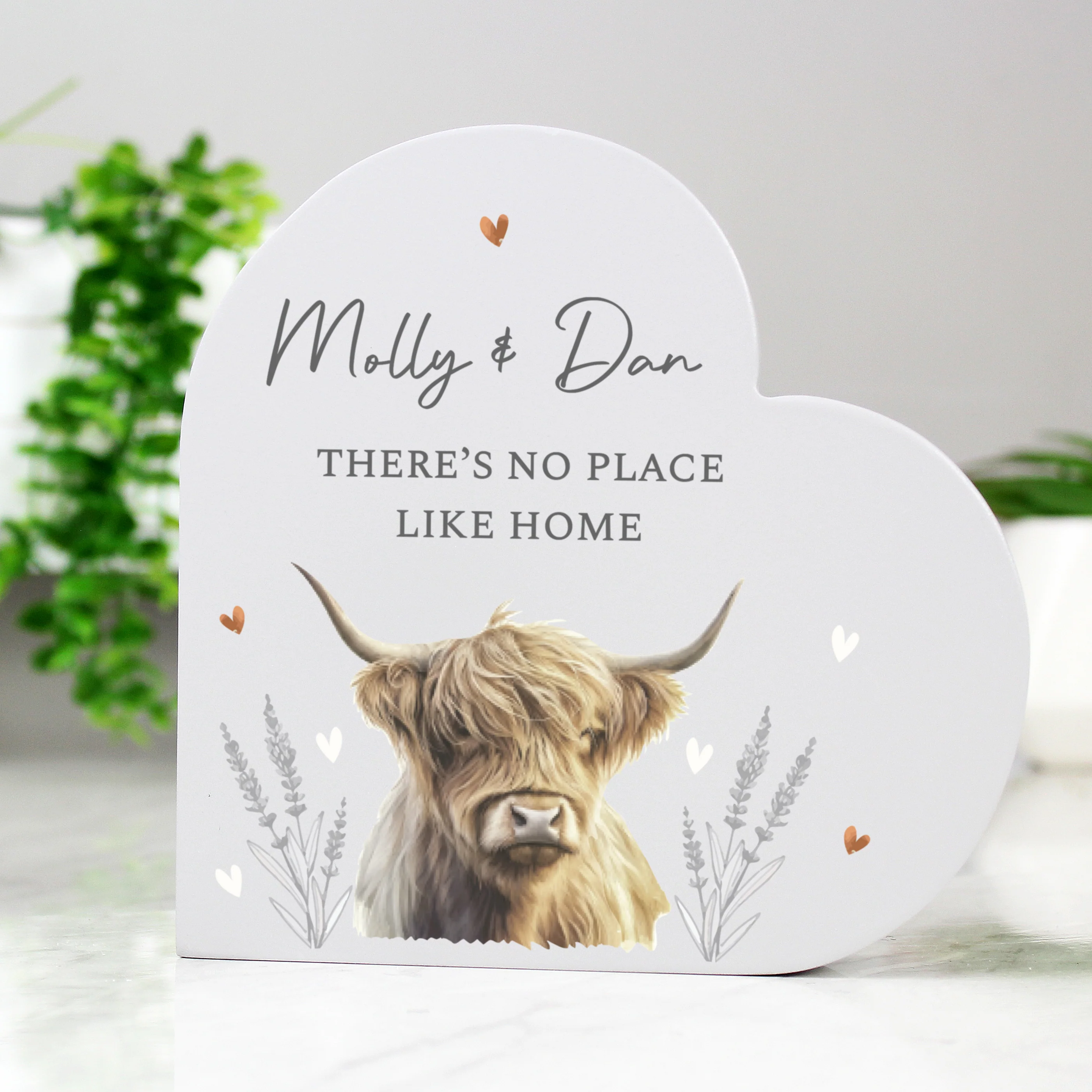 Personalised Highland Wooden Heart Ornament