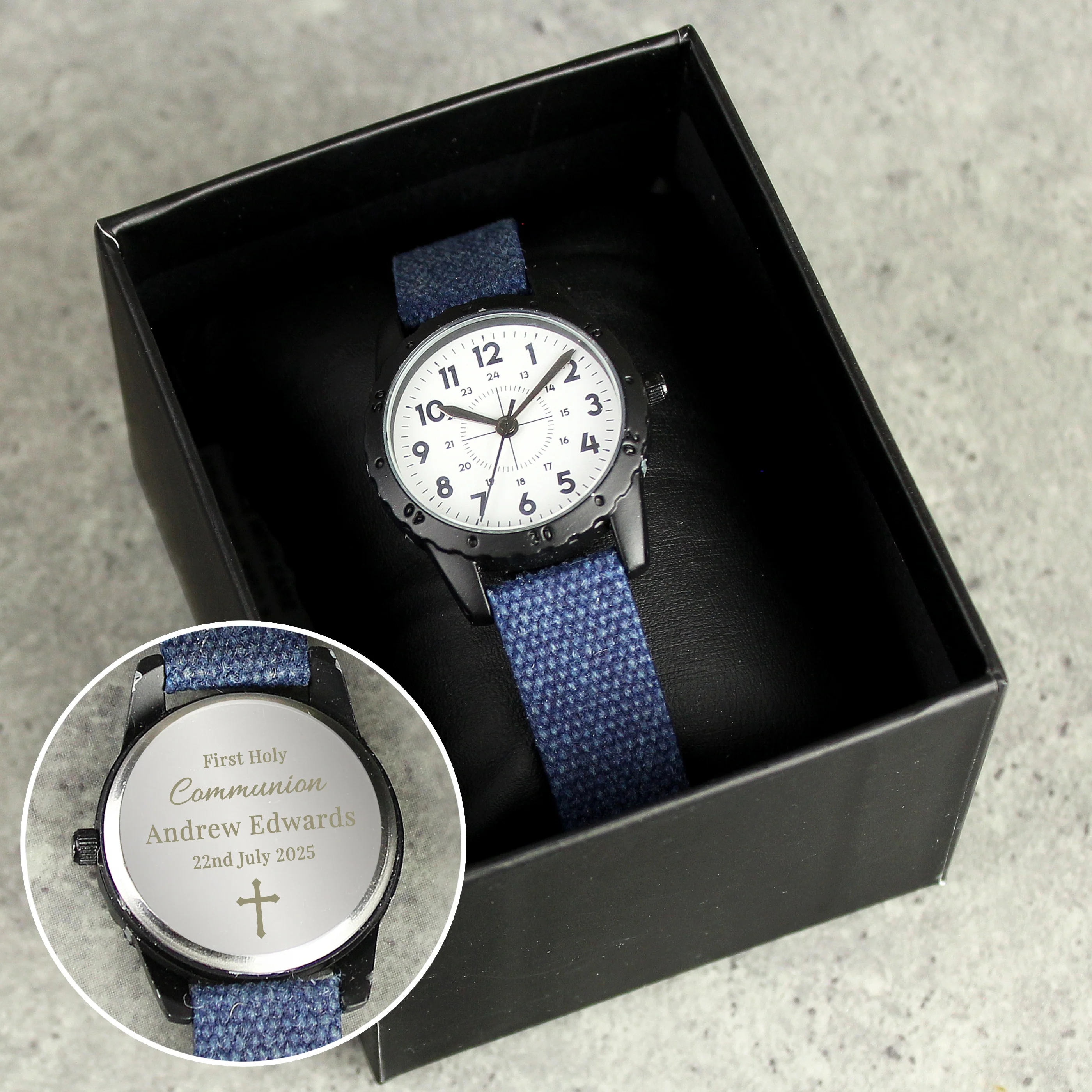 Personalised Holy Communion/Christening Blue Watch - Image 3