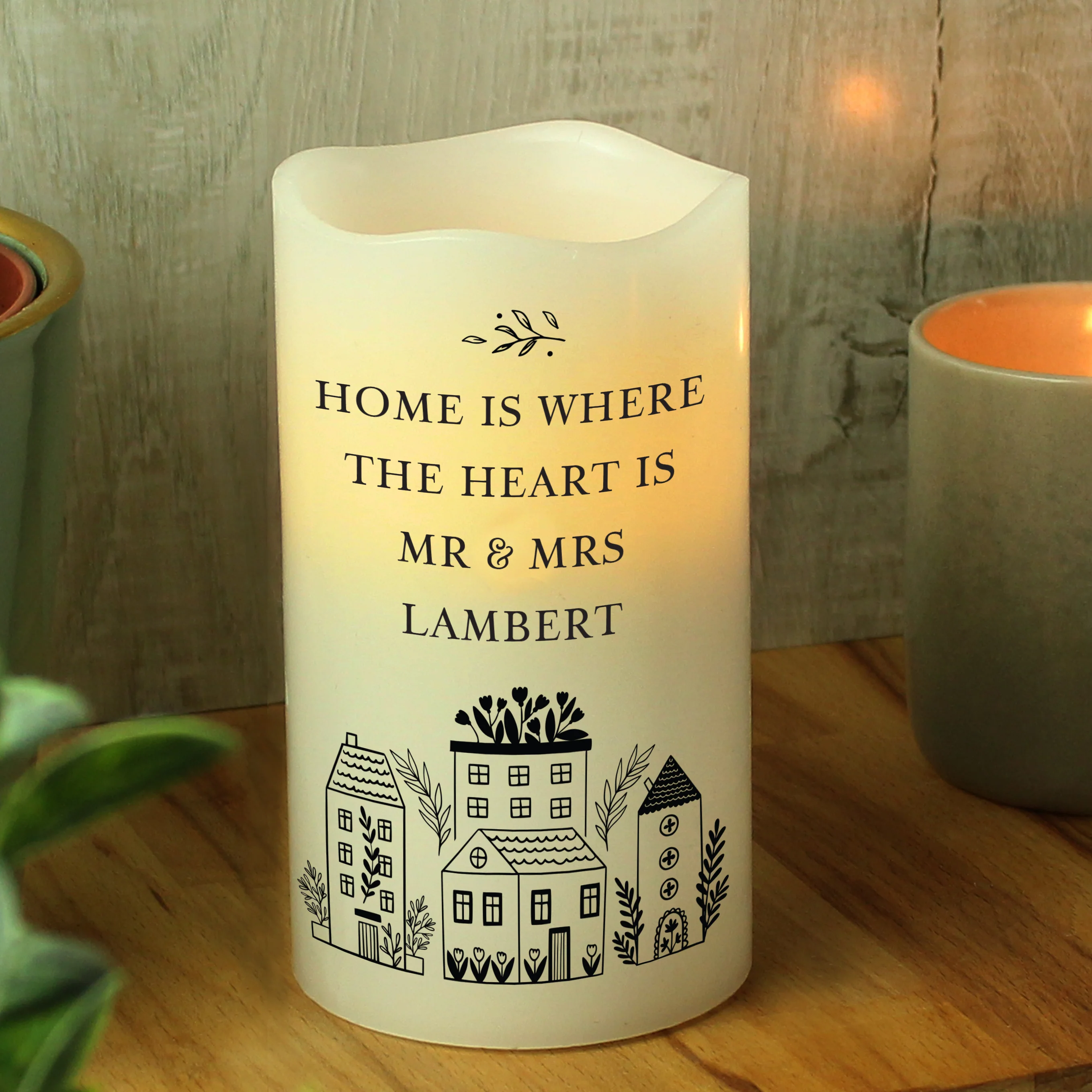 Personalised HOME LED Candle - Image 4