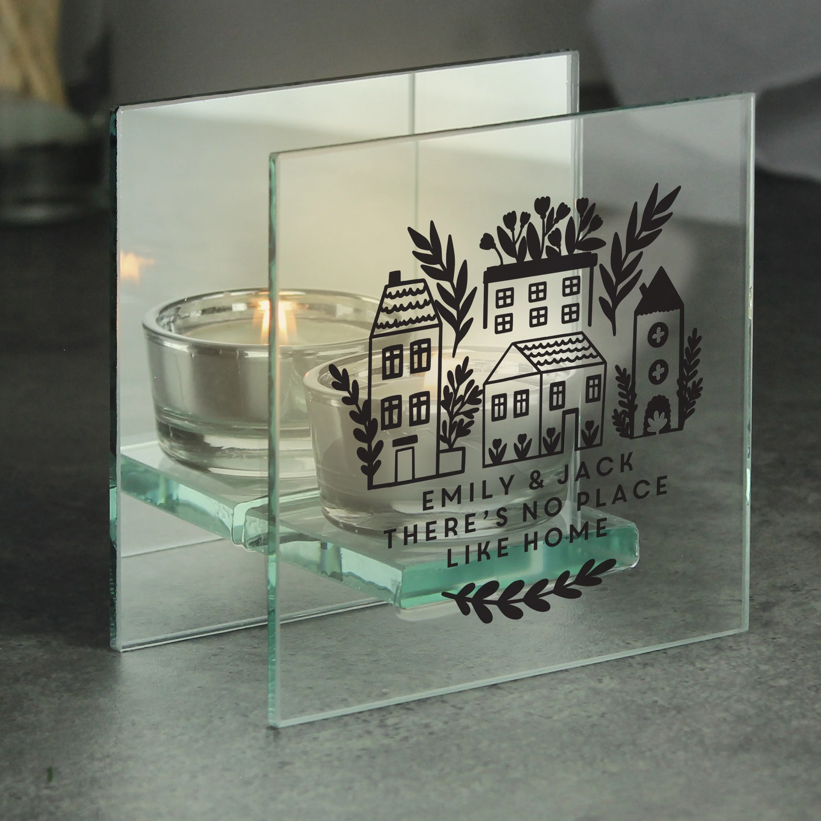 Personalised Home Mirrored Glass Tea Light Holder - Image 3