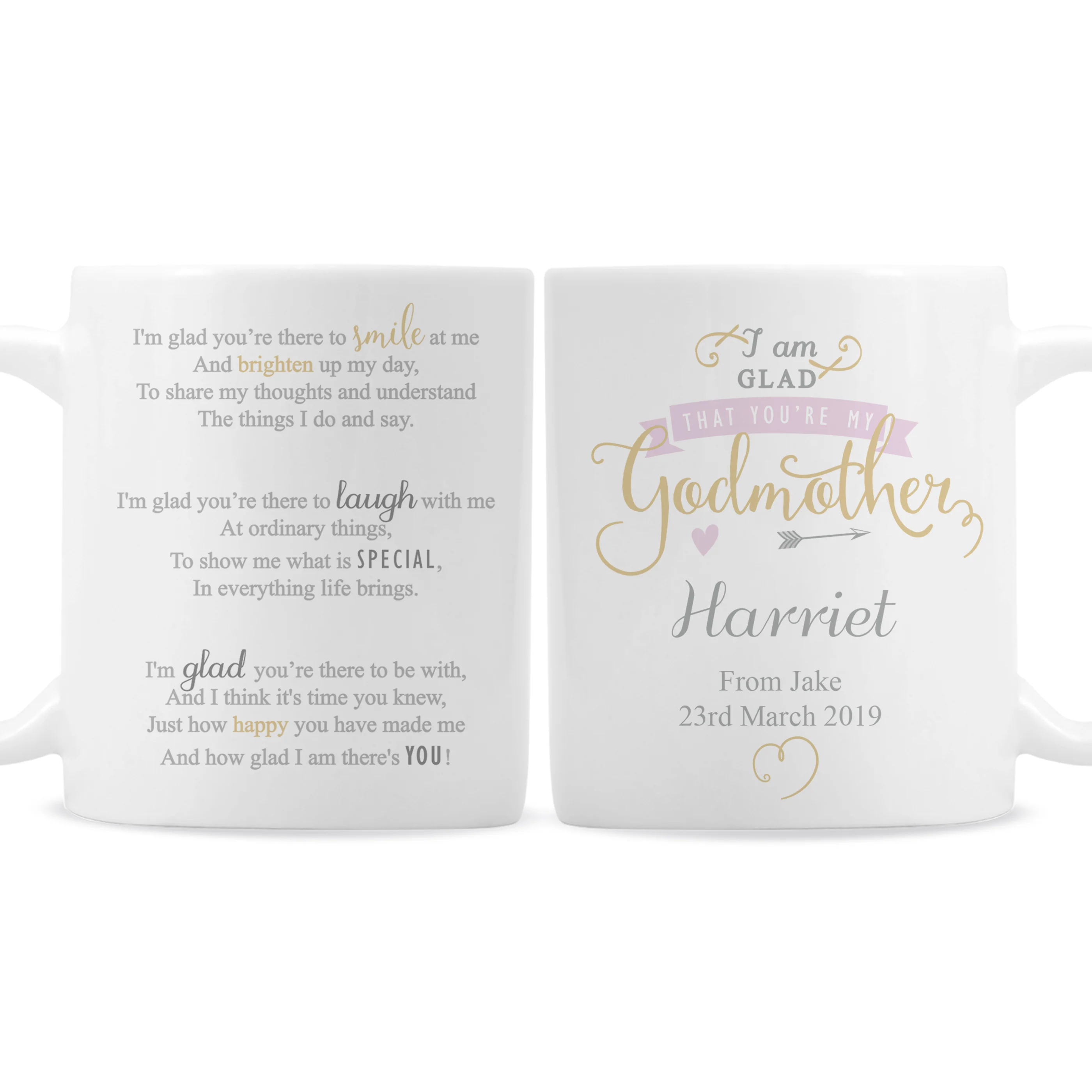 Personalised I Am Glad... Godmother Mug - Image 4