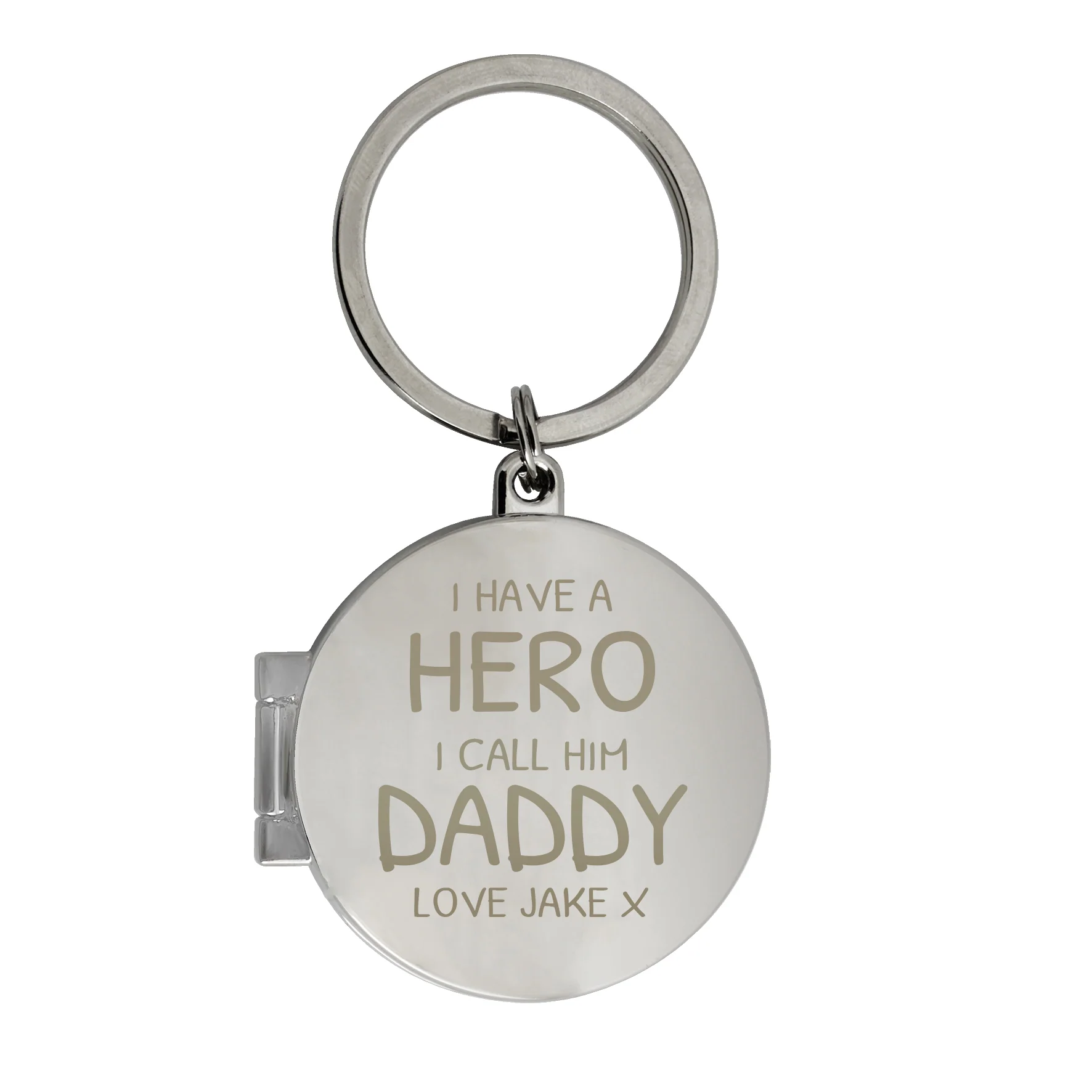 Personalised I Have A Hero Round Photo Keyring - Image 2