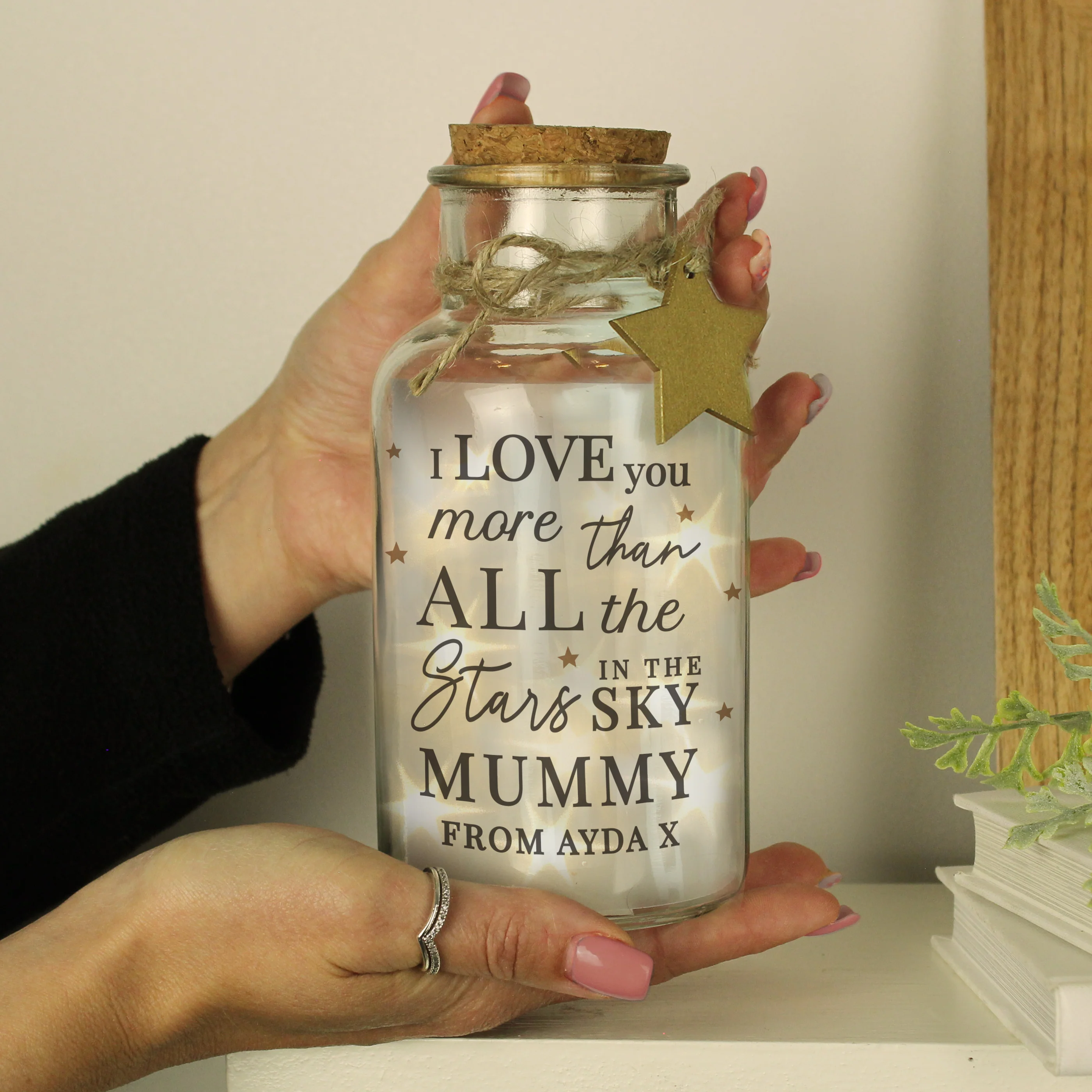 Personalised I Love You More... LED Glass Jar - Image 2