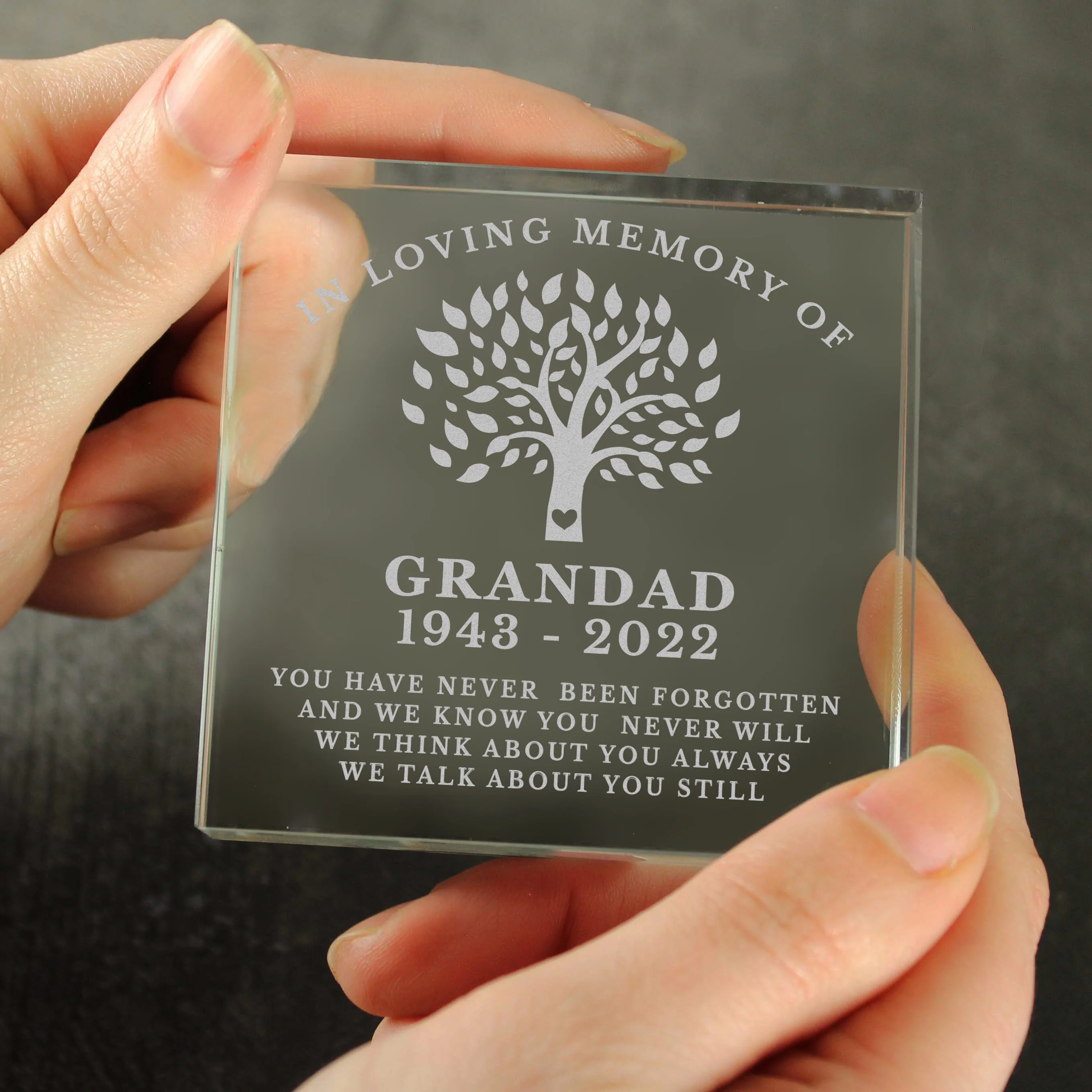Personalised In Loving Memory Family Tree Crystal Token - Image 4