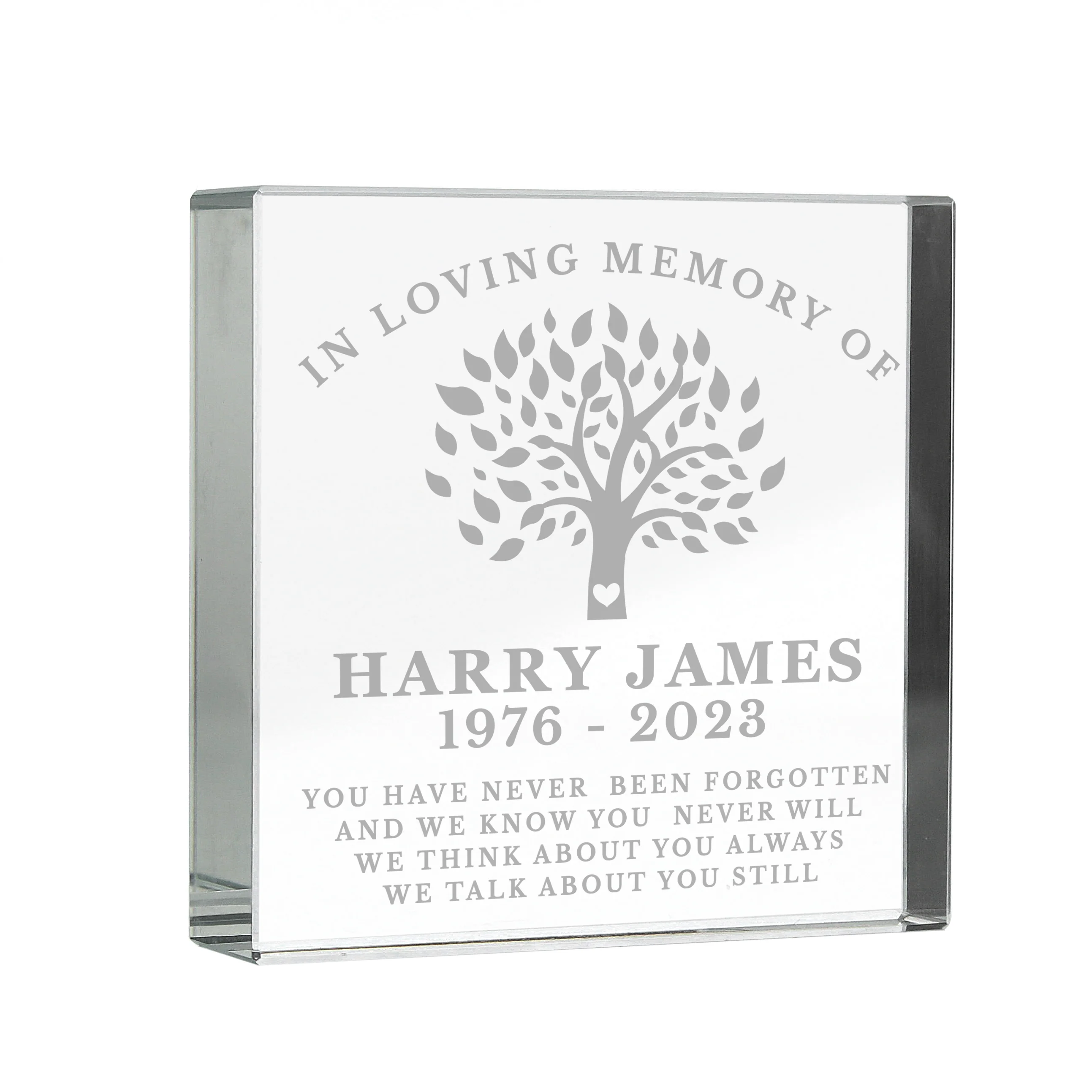 Personalised In Loving Memory Family Tree Crystal Token - Image 5