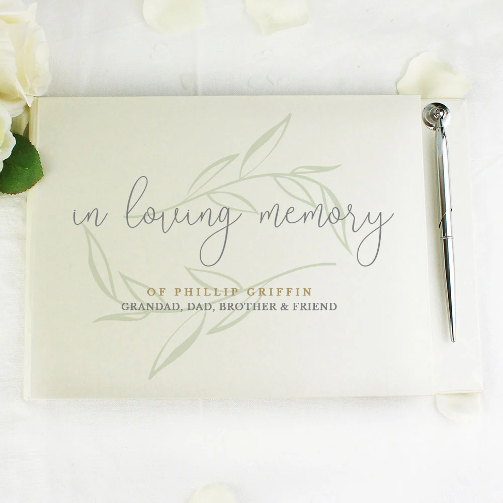 Personalised In Loving Memory Guest Book & Pen - Image 2