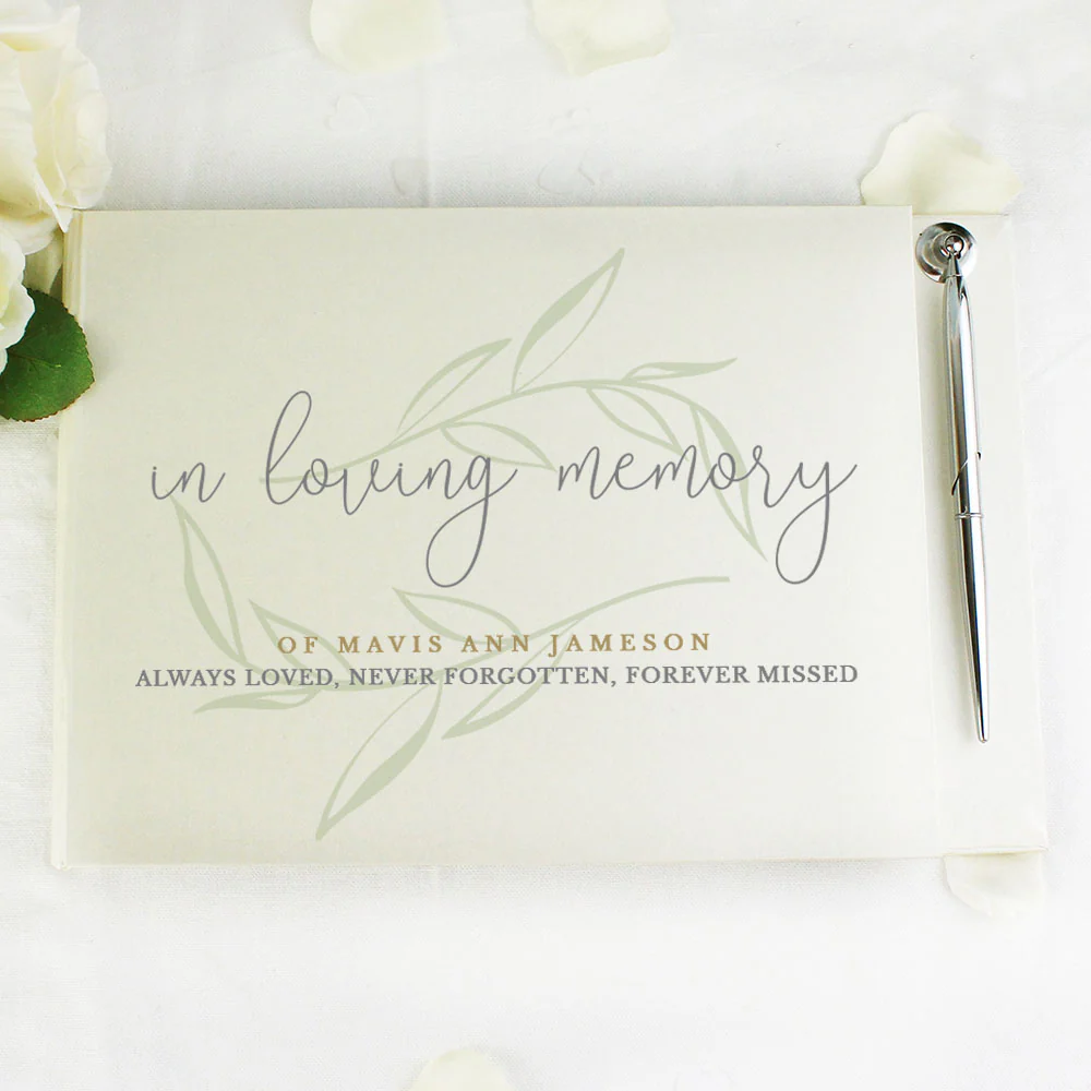 Personalised In Loving Memory Guest Book & Pen - Image 5