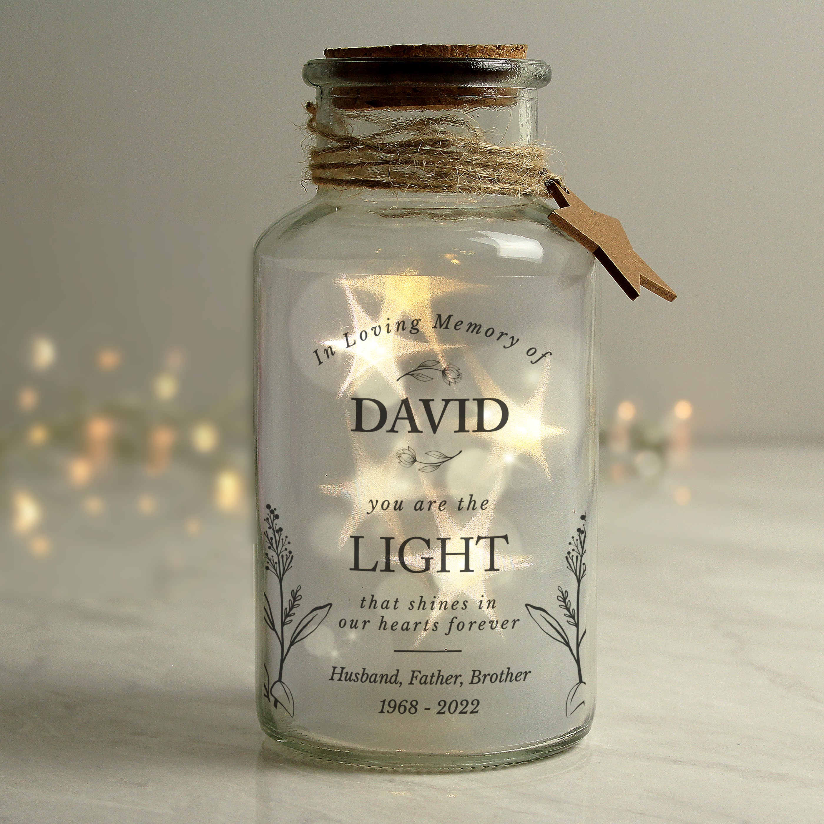 Personalised In Loving Memory LED Glass Jar - Image 2