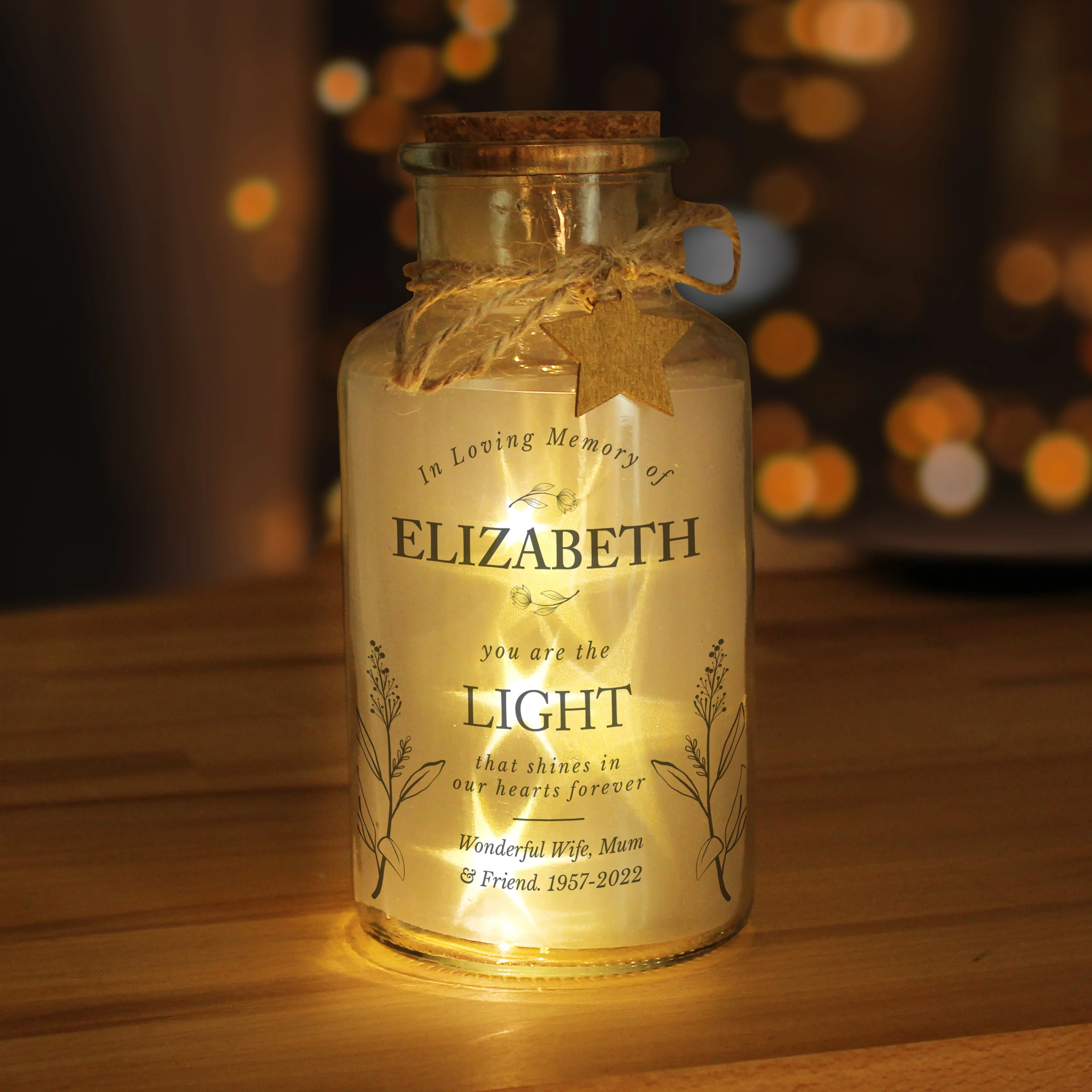 Personalised In Loving Memory LED Glass Jar - Image 3