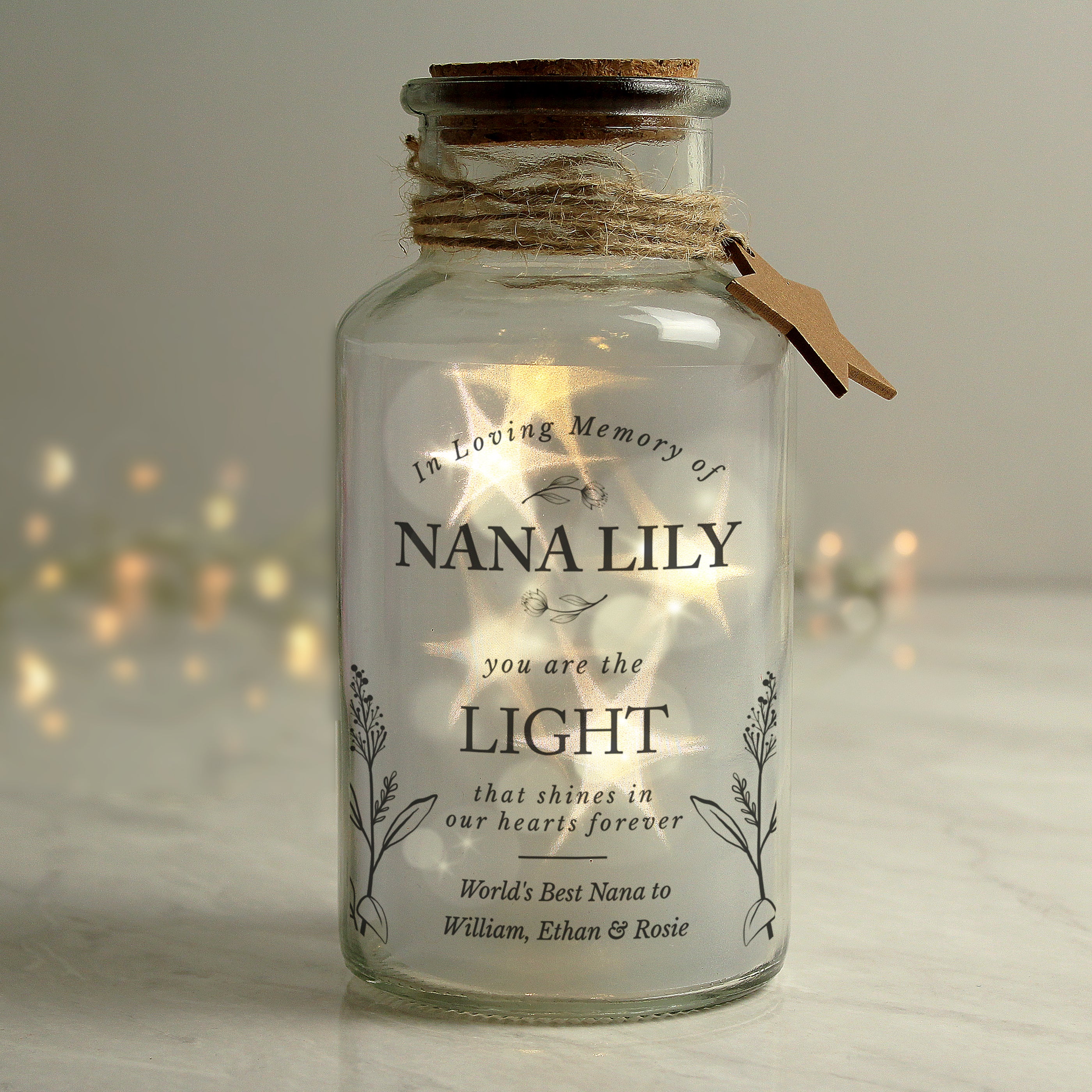 Personalised In Loving Memory LED Glass Jar - Image 4