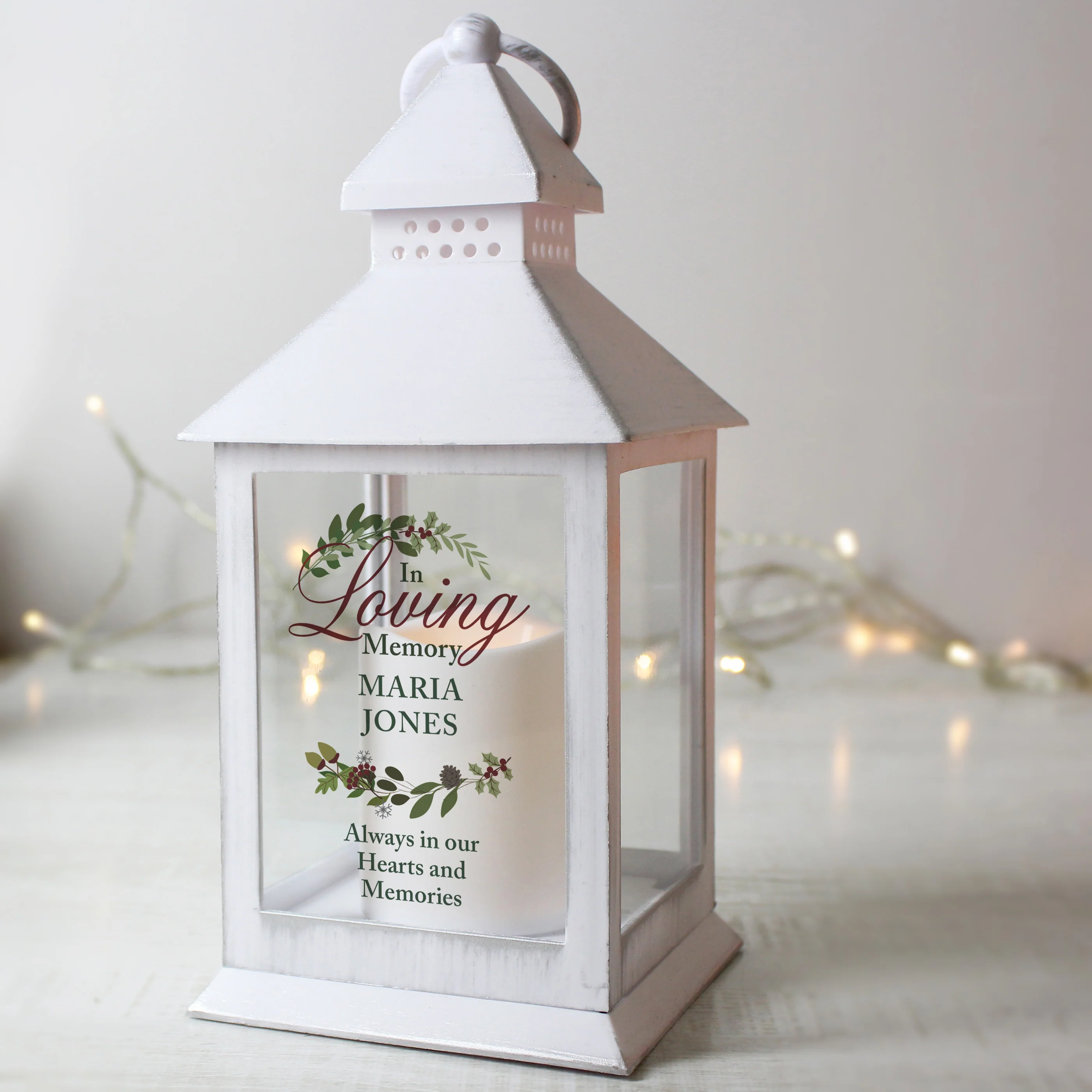 Personalised In Loving Memory White Lantern - Image 2