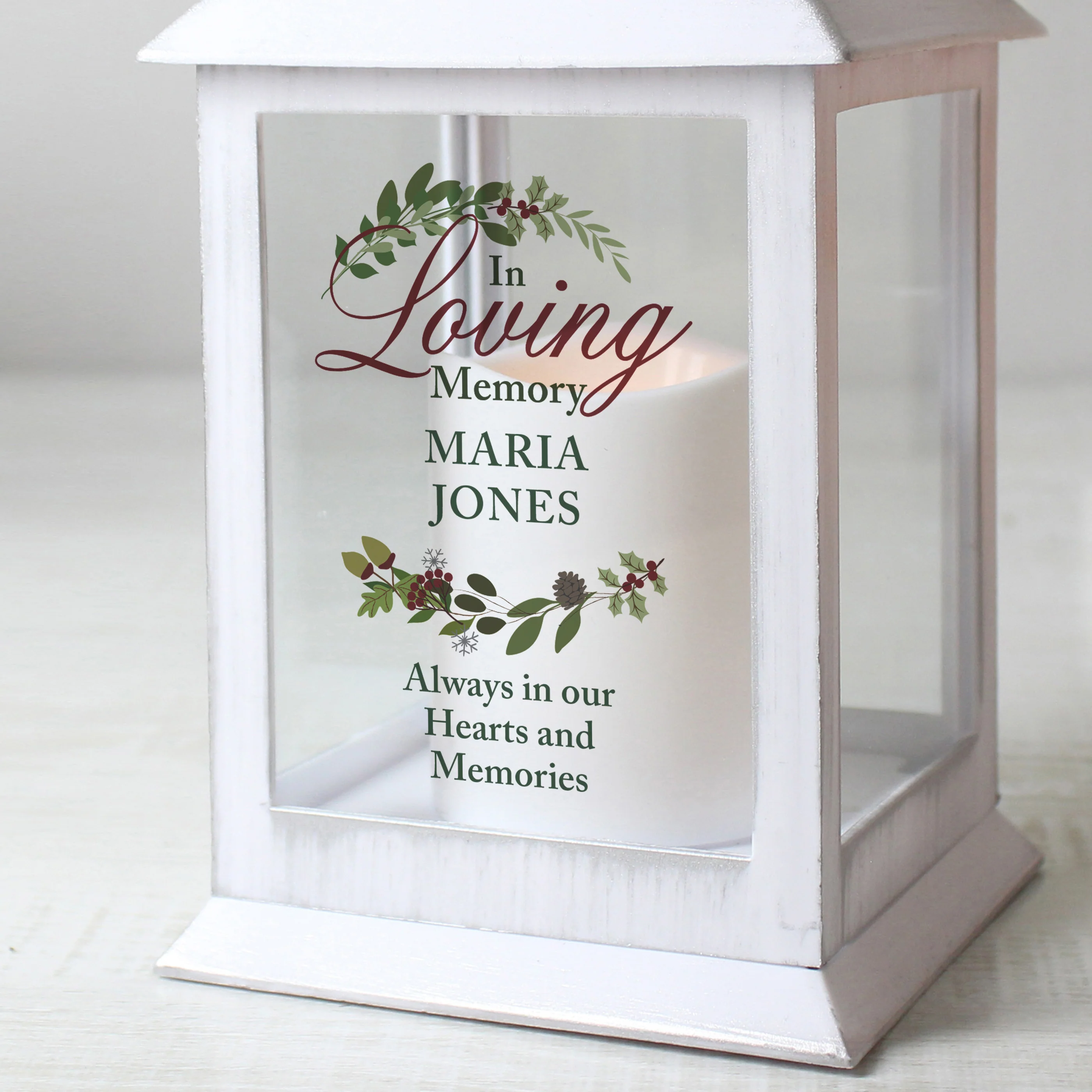 Personalised In Loving Memory White Lantern - Image 3
