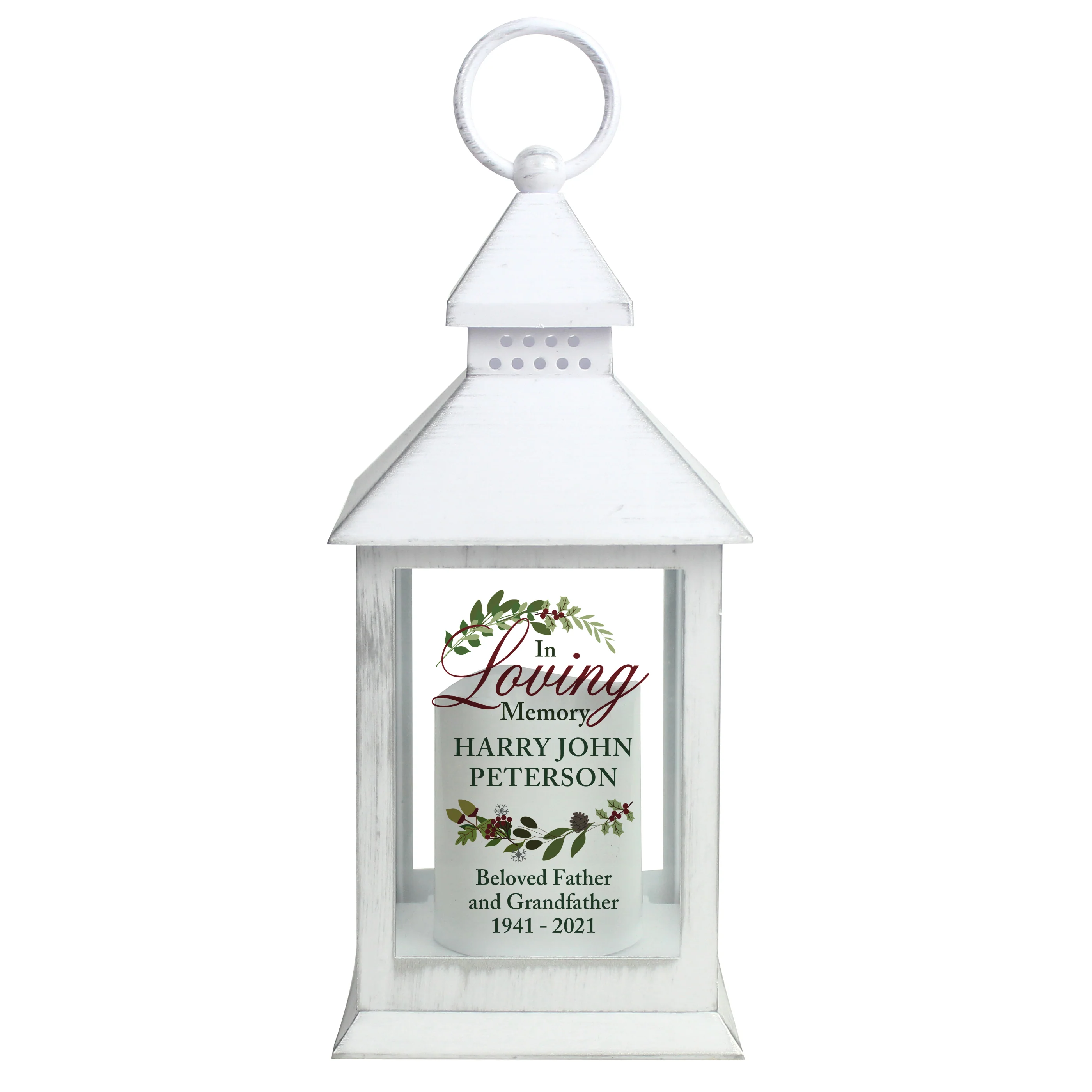 Personalised In Loving Memory White Lantern - Image 4