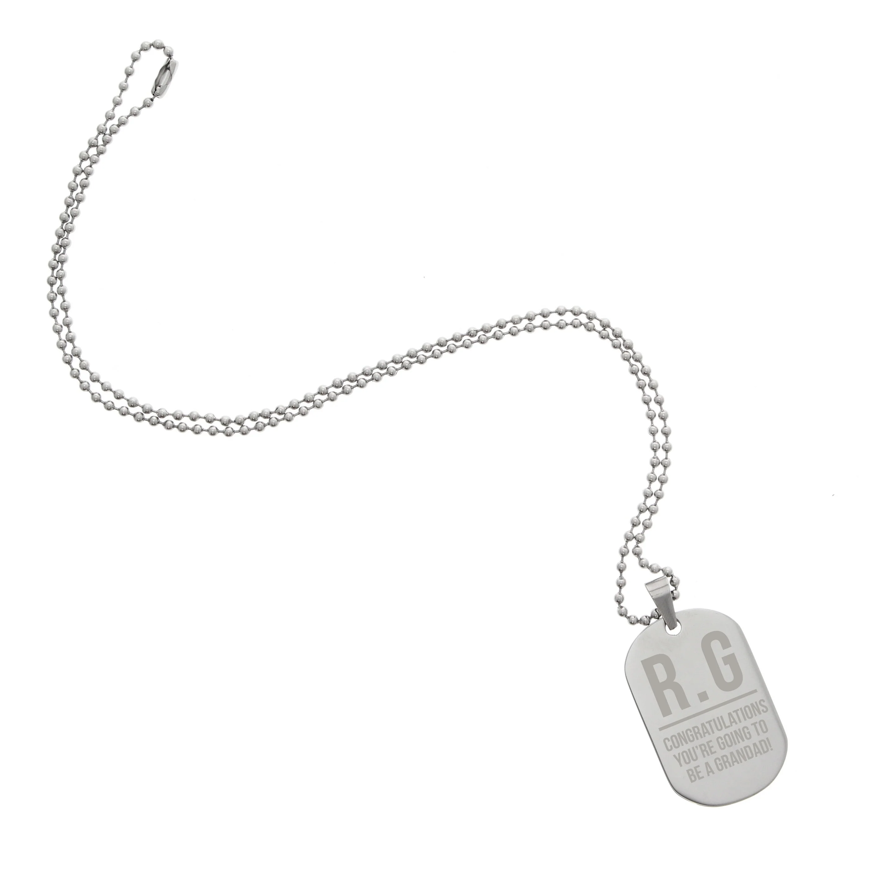 Personalised Initials Stainless Steel Dog Tag Necklace - Image 6