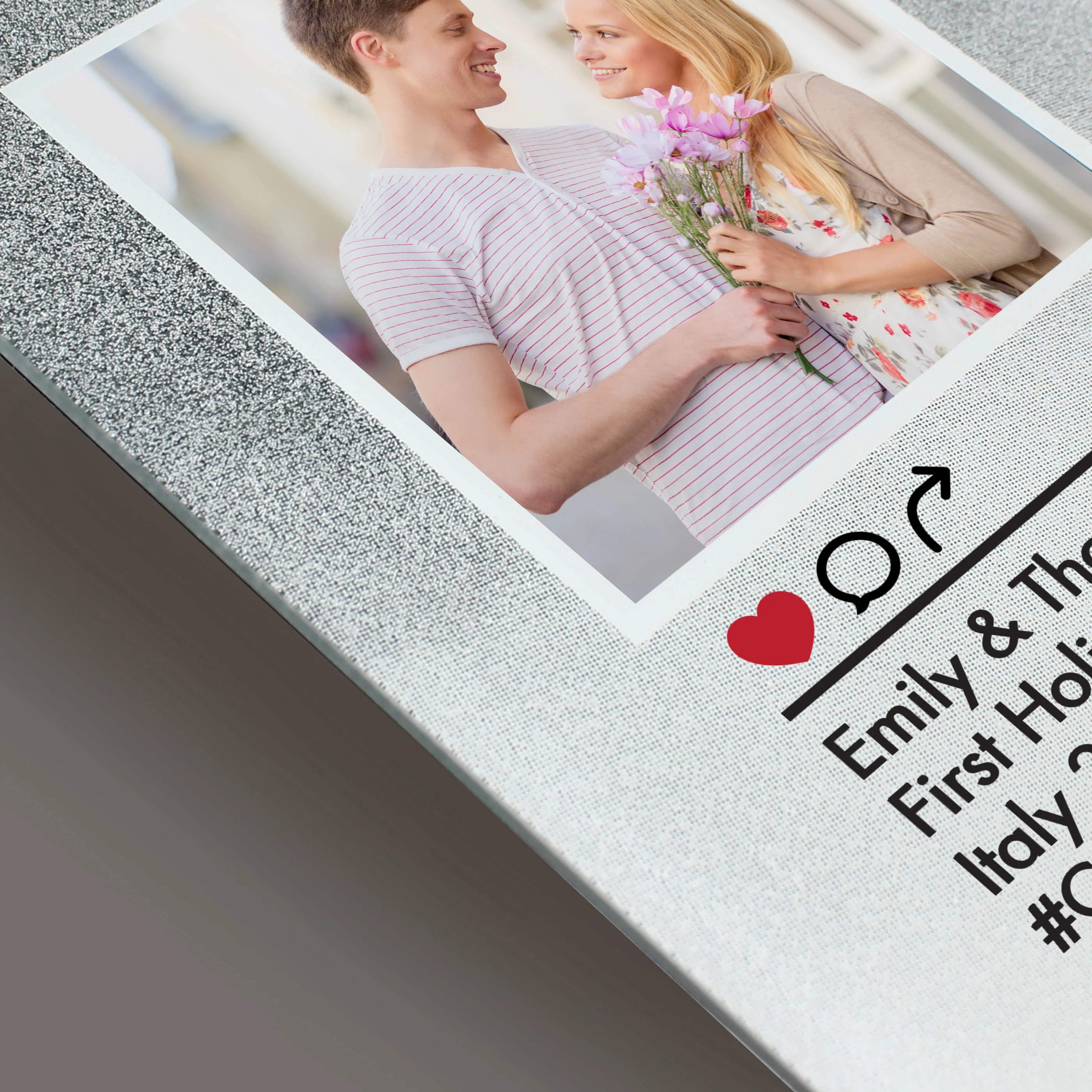 Personalised Instagram Post 4x4 Glitter Glass Photo Frame - Image 4