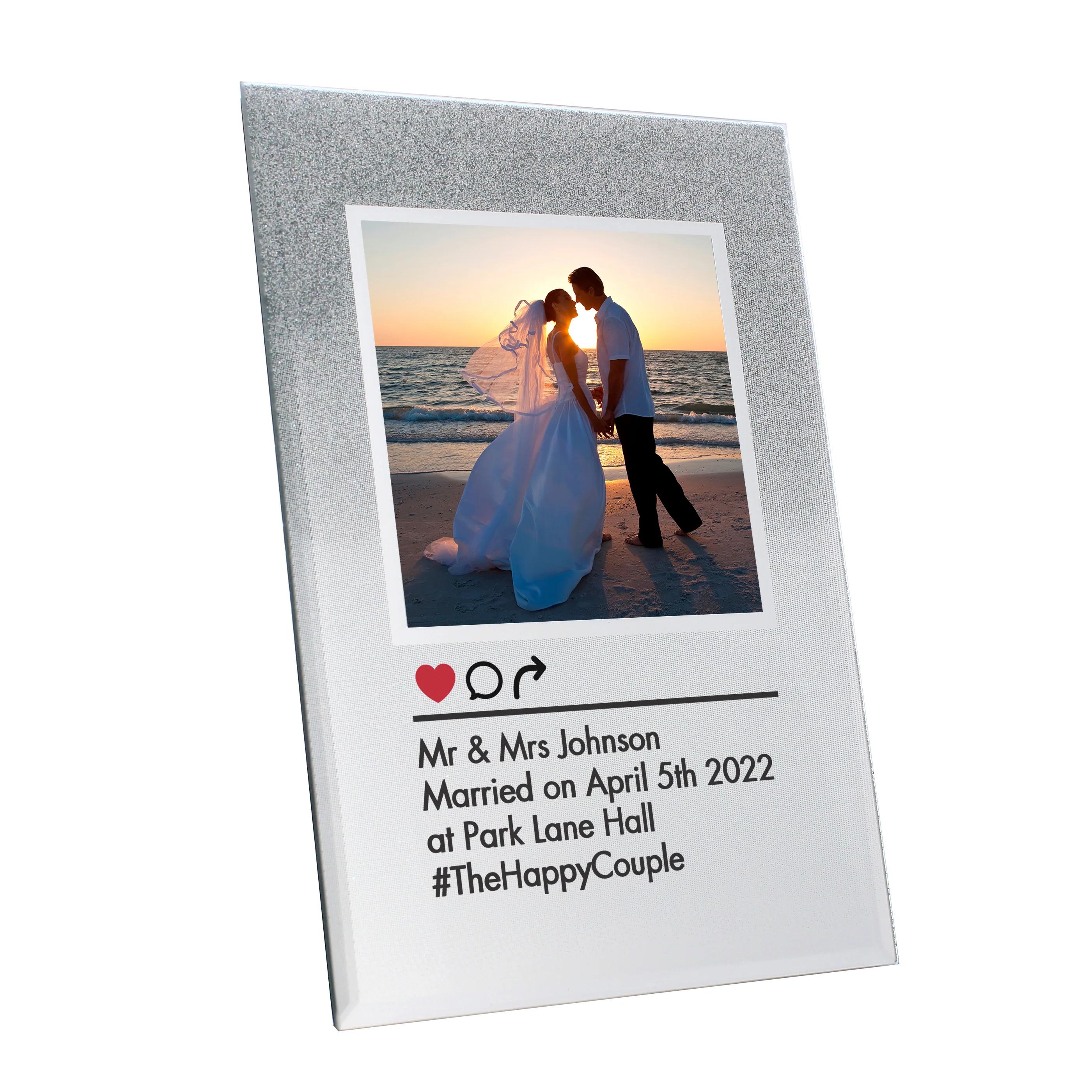 Personalised Instagram Post 4x4 Glitter Glass Photo Frame - Image 5