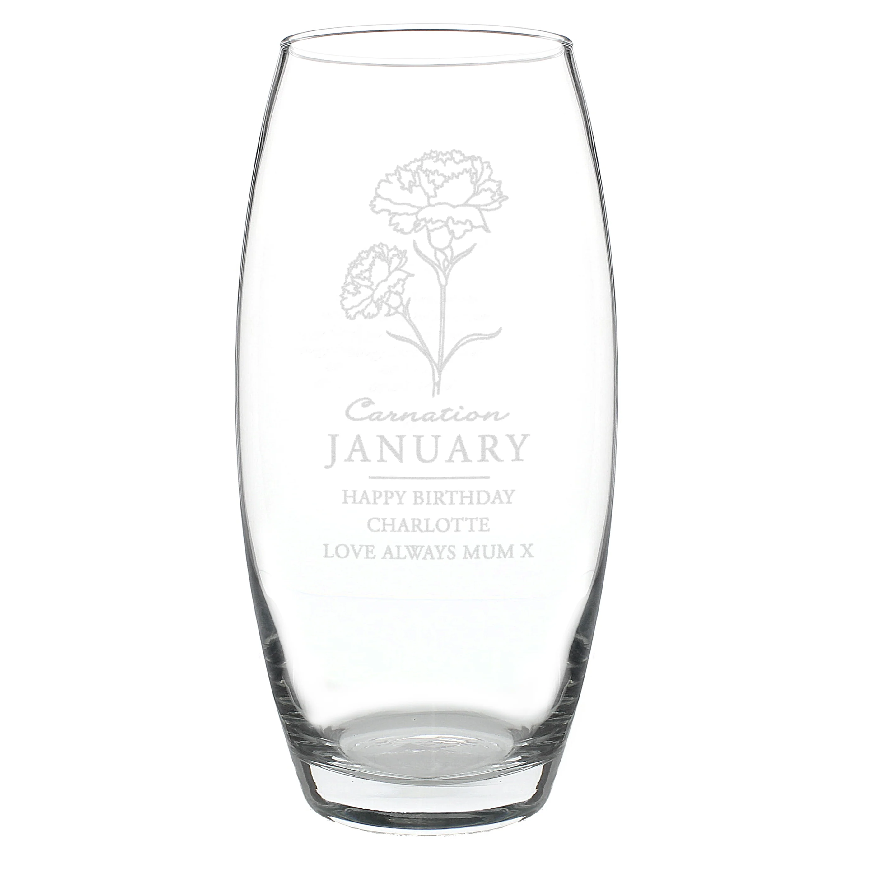 Personalised January Birth Flower Bullet Vase - Image 5