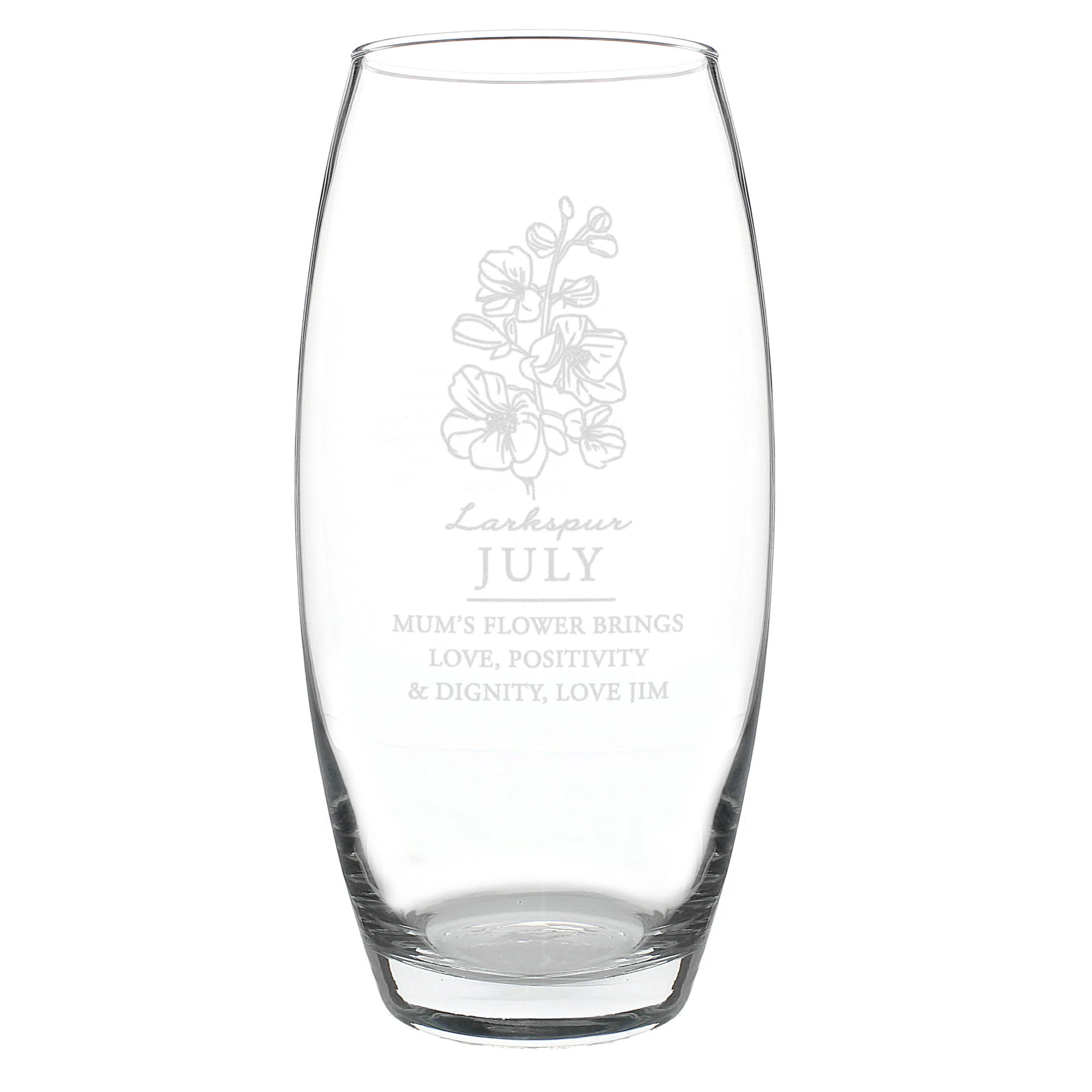 Personalised July Birth Flower Bullet Vase - Image 5