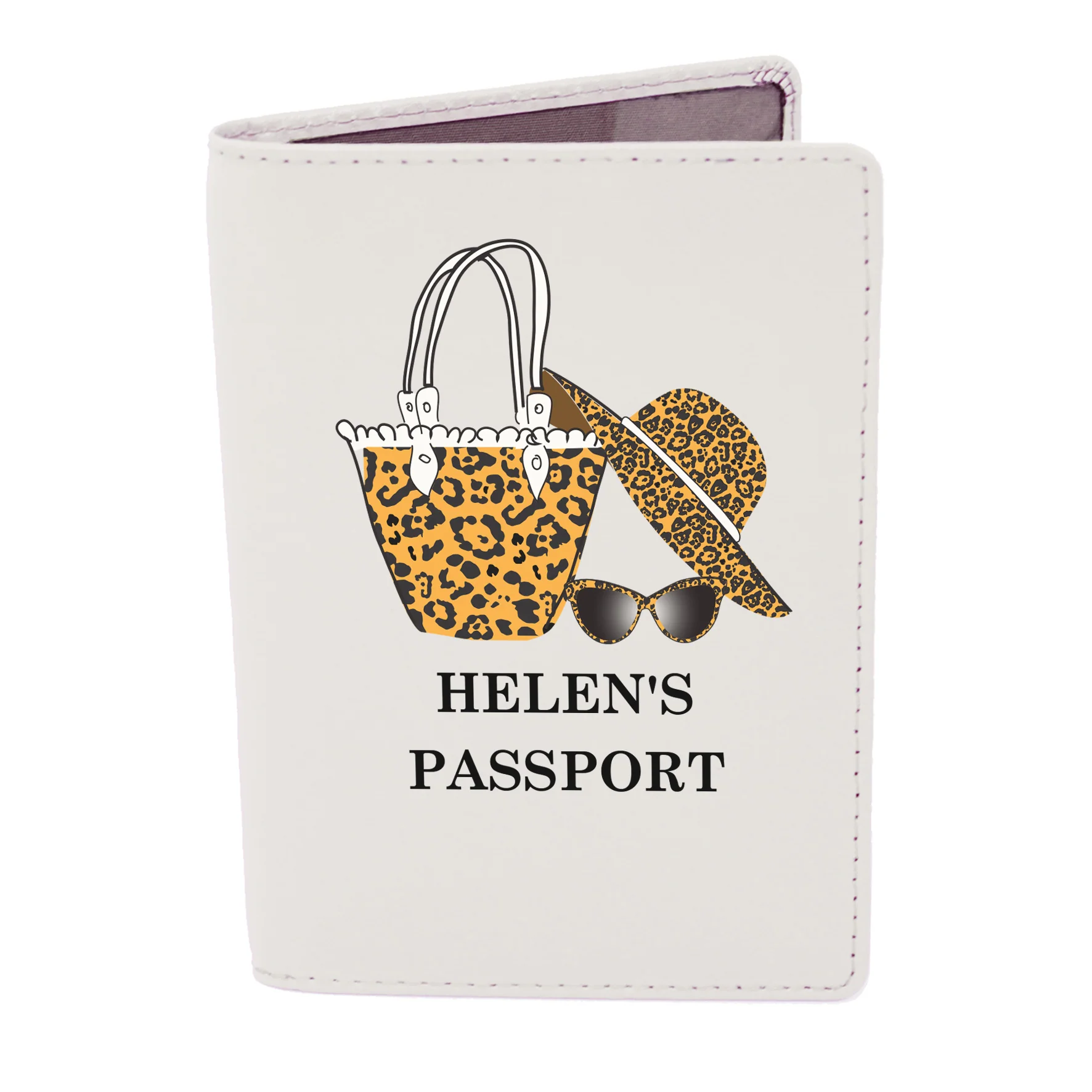 Personalised Leopard Print Cream Passport Holder - Image 2