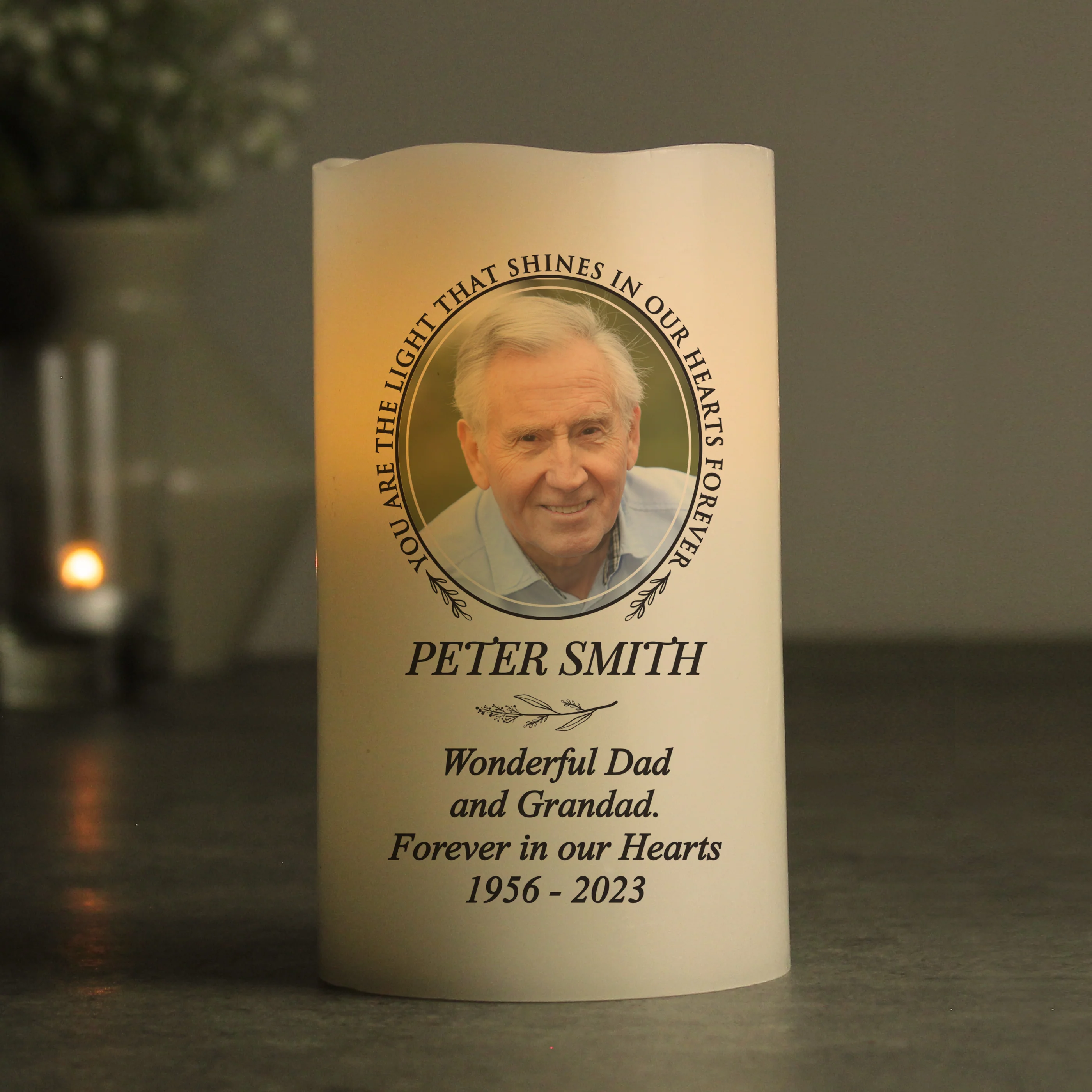 Personalised Light In Our Hearts Photo Upload LED Candle - Image 2