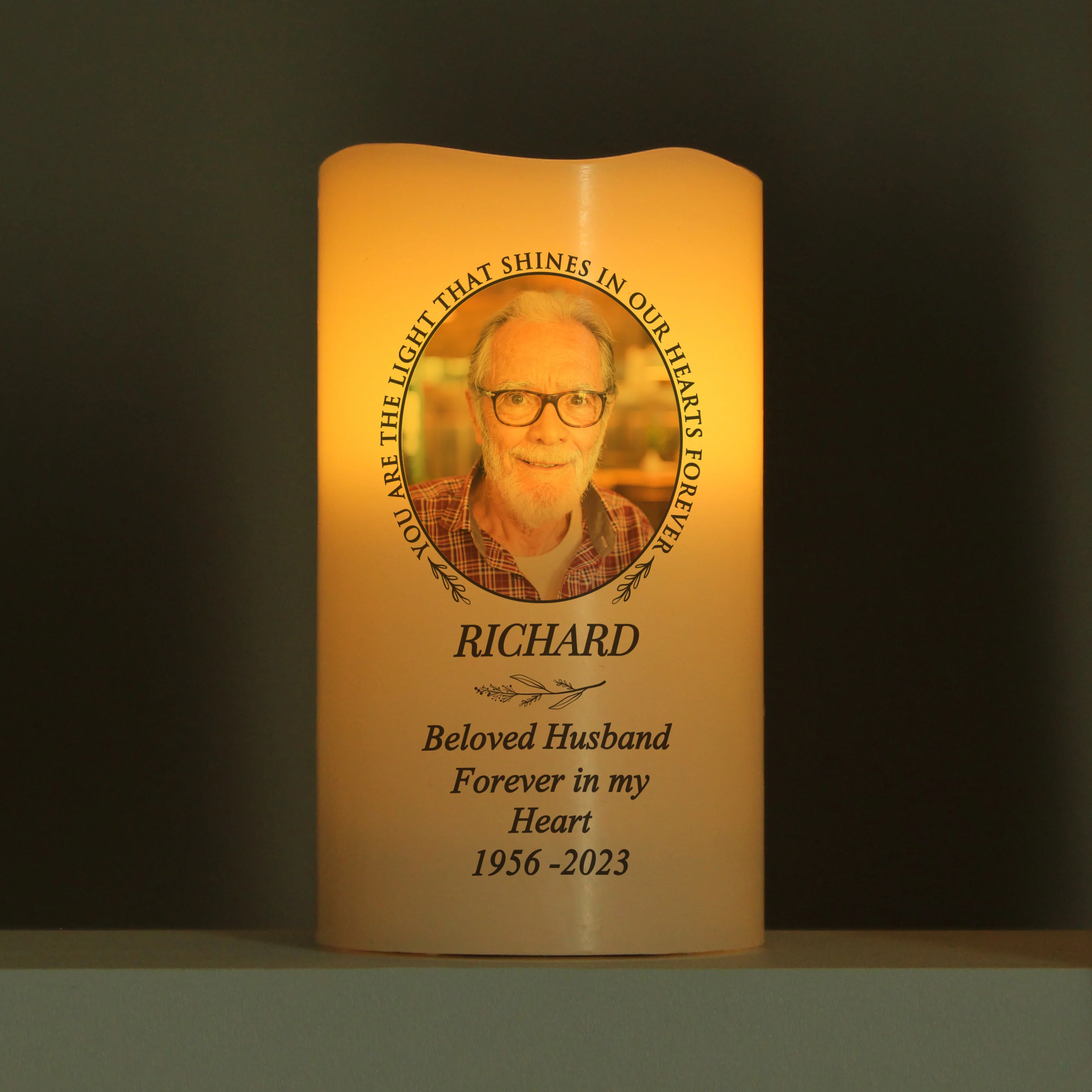 Personalised Light In Our Hearts Photo Upload LED Candle - Image 4