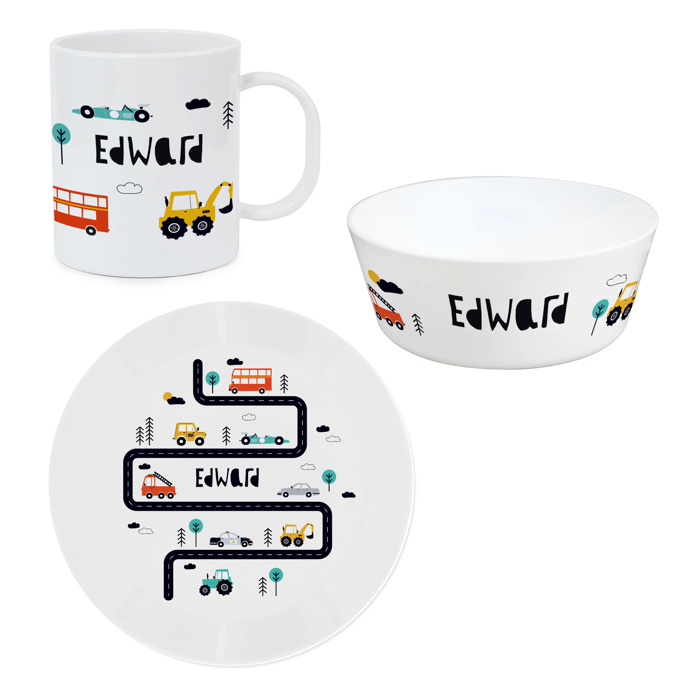 Personalised Little Car Plastic Breakfast Set - Image 3