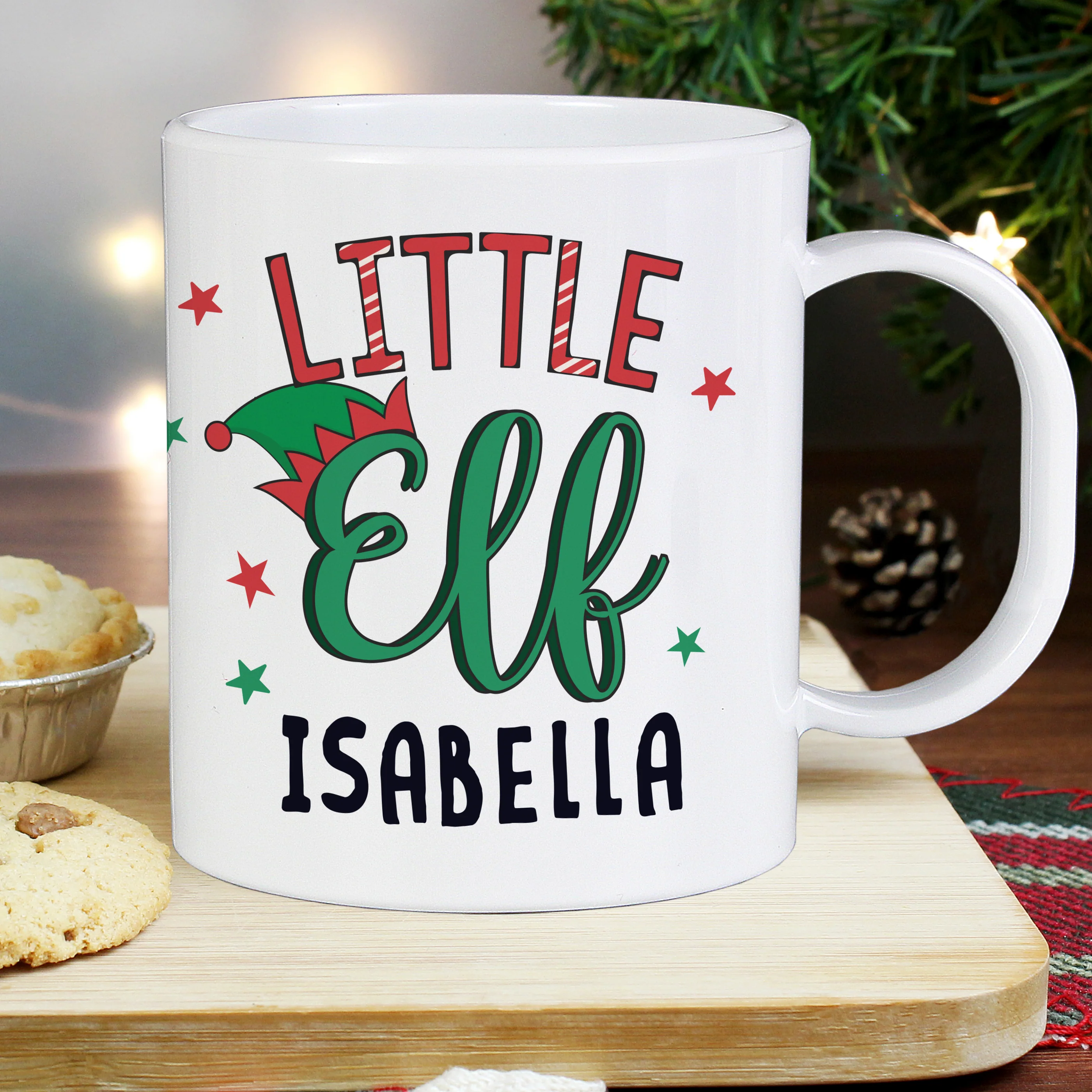 Personalised Little Elf Plastic Mug - Image 2