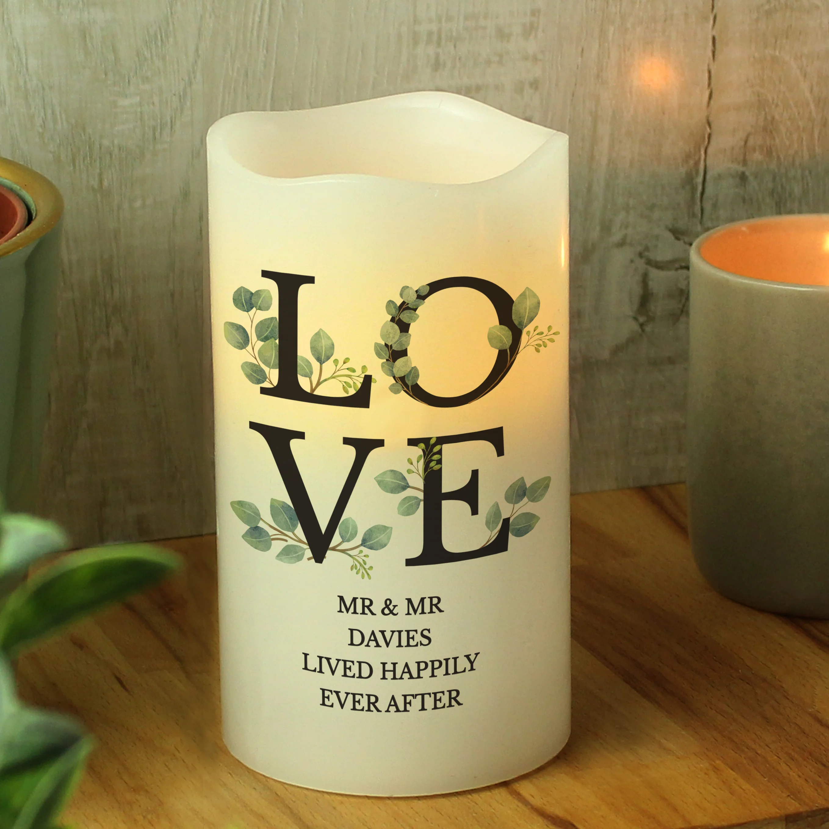 Personalised LOVE LED Candle - Image 2