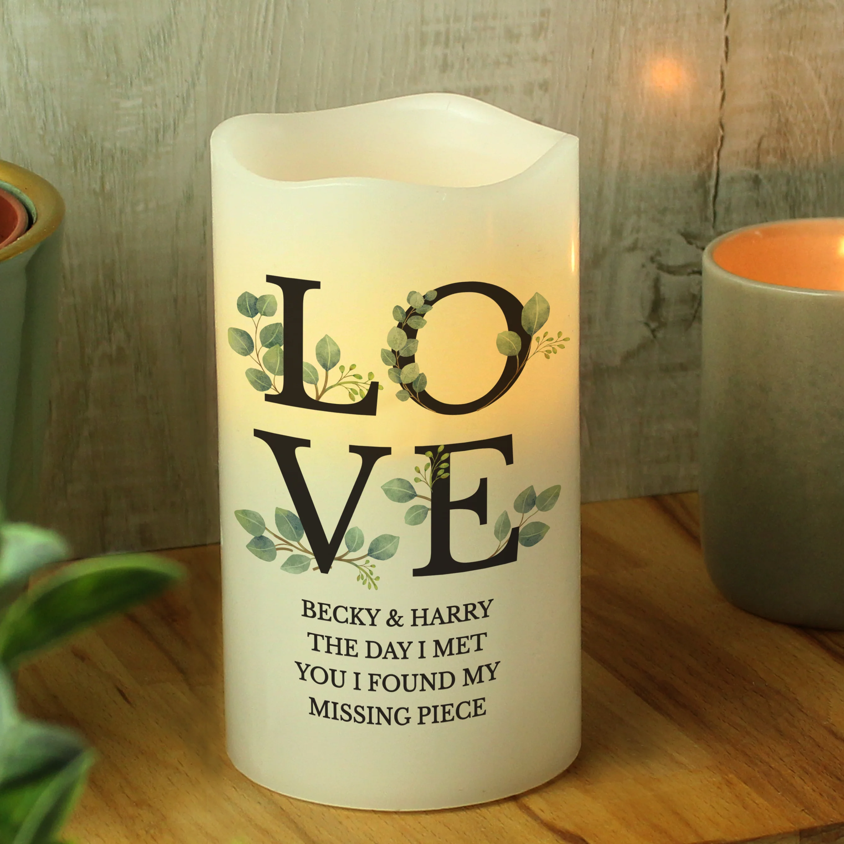 Personalised LOVE LED Candle - Image 4