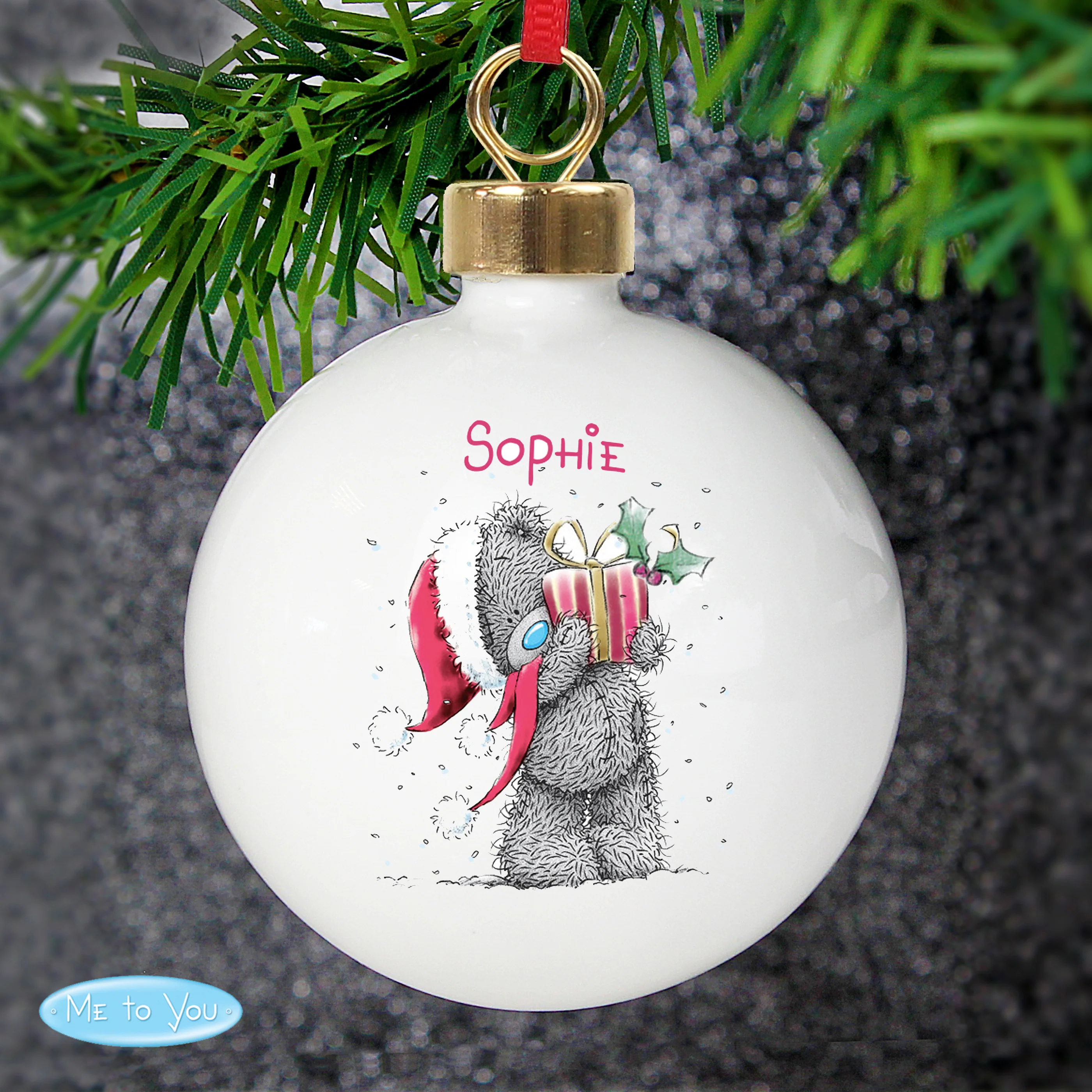 Personalised Me To You Christmas Present Bauble - Image 2