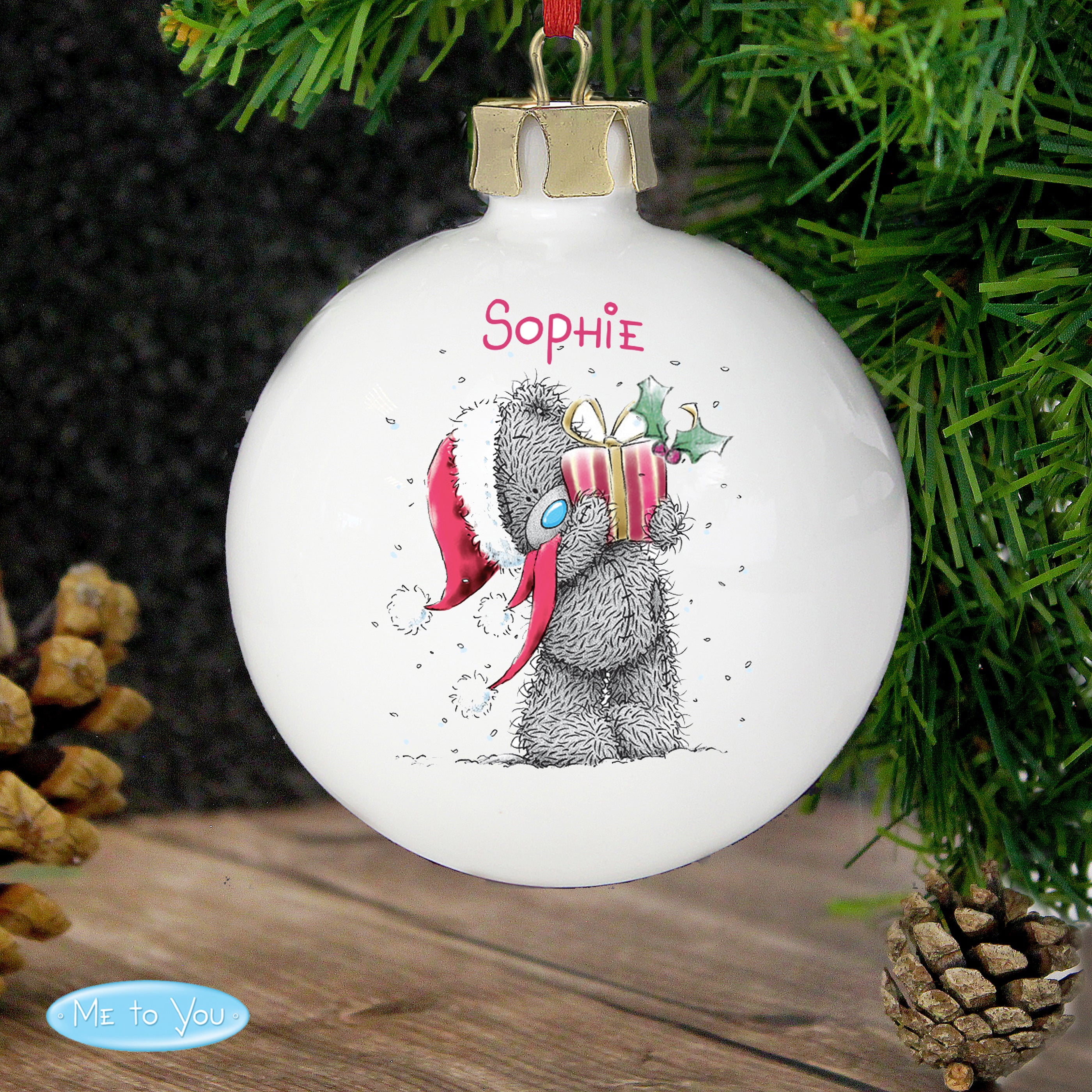 Personalised Me To You Christmas Present Bauble - Image 3