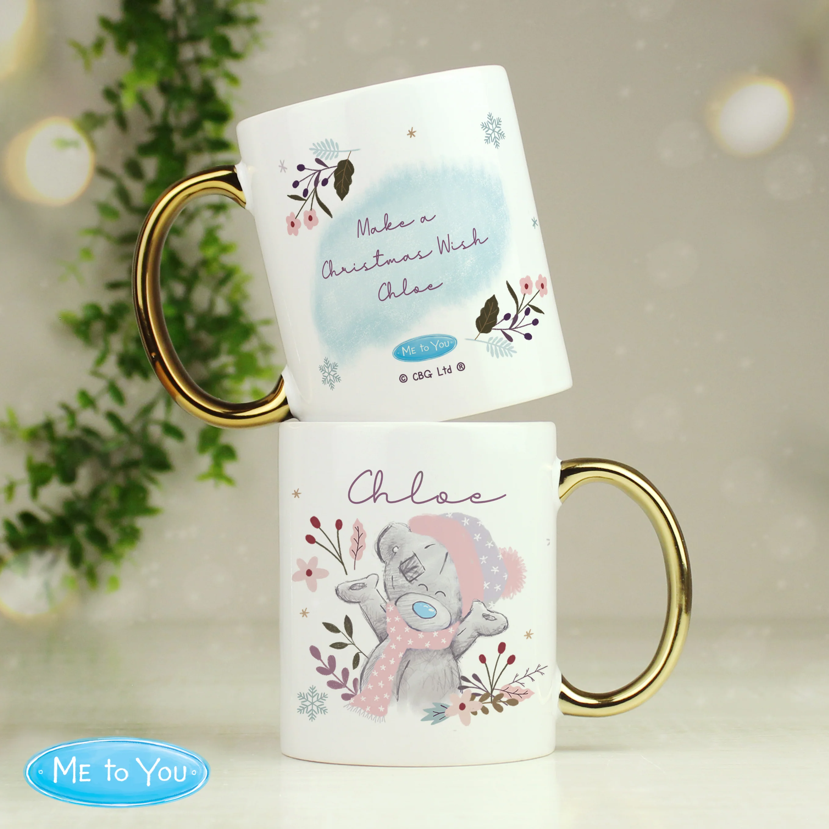 Personalised Me to You Cosy Winter Gold Handled Mug - Image 3