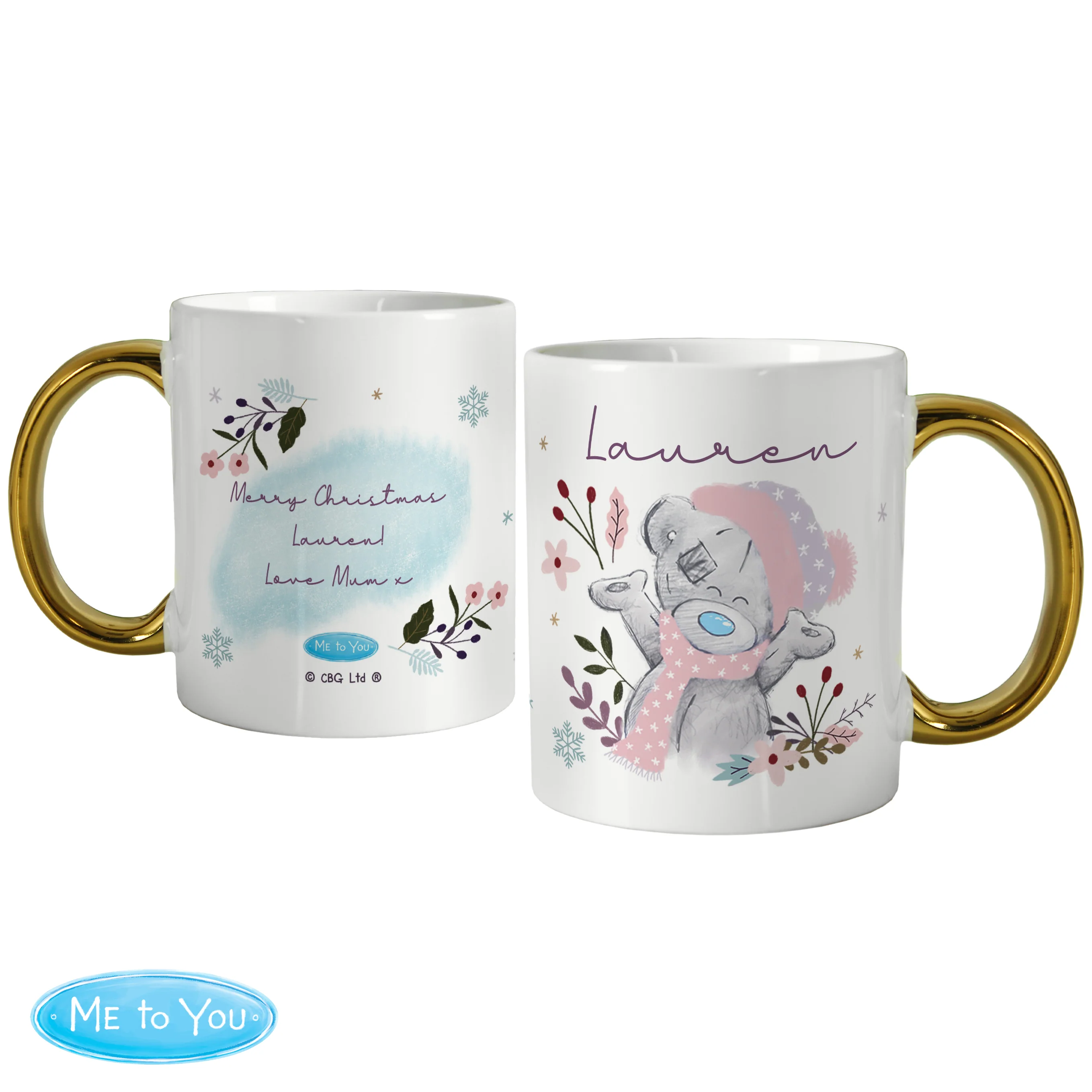 Personalised Me to You Cosy Winter Gold Handled Mug - Image 4