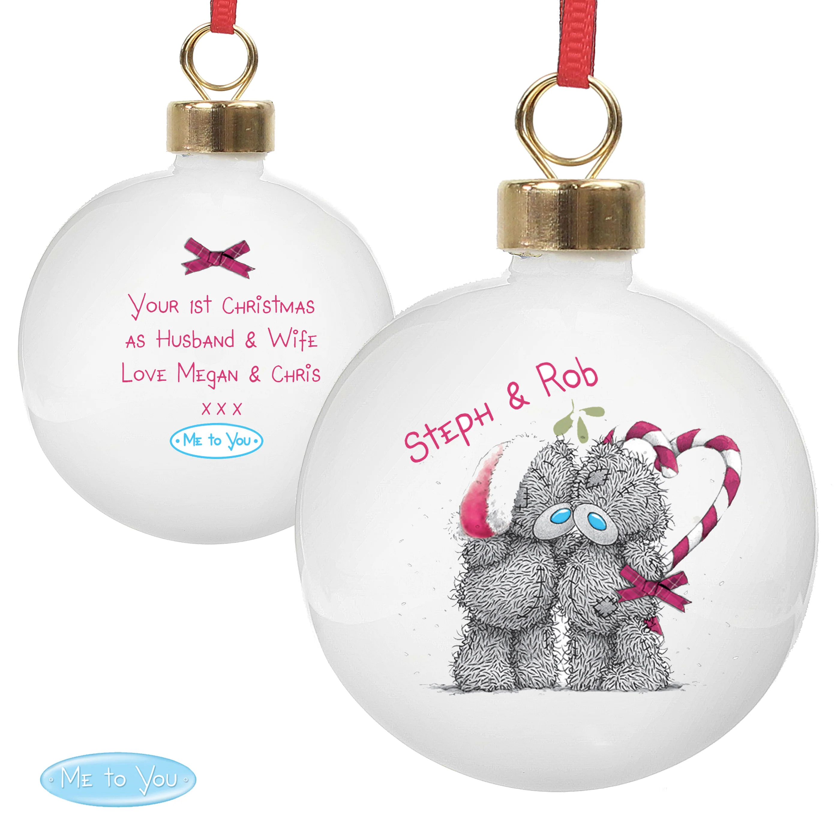 Personalised Me To You Couple Christmas Bauble - Image 2