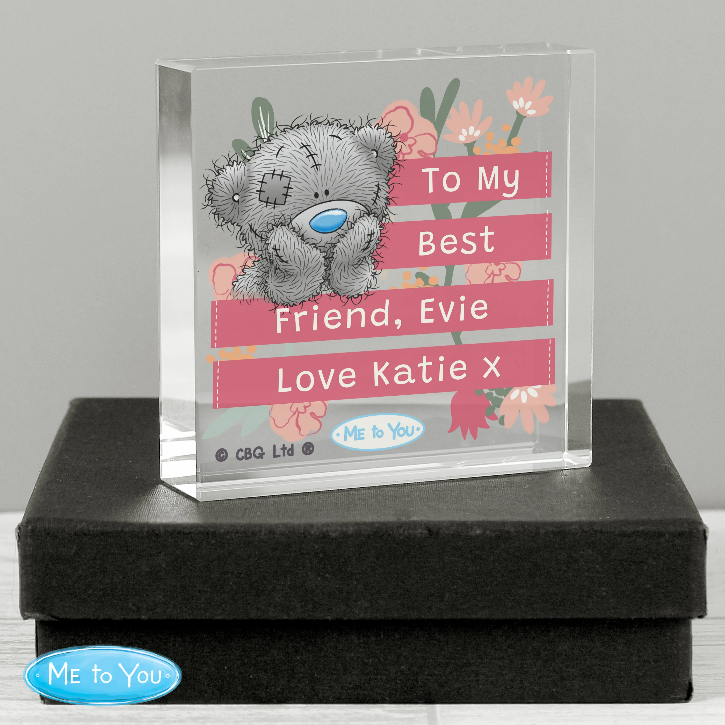 Personalised Me To You Floral Crystal Token - Image 3