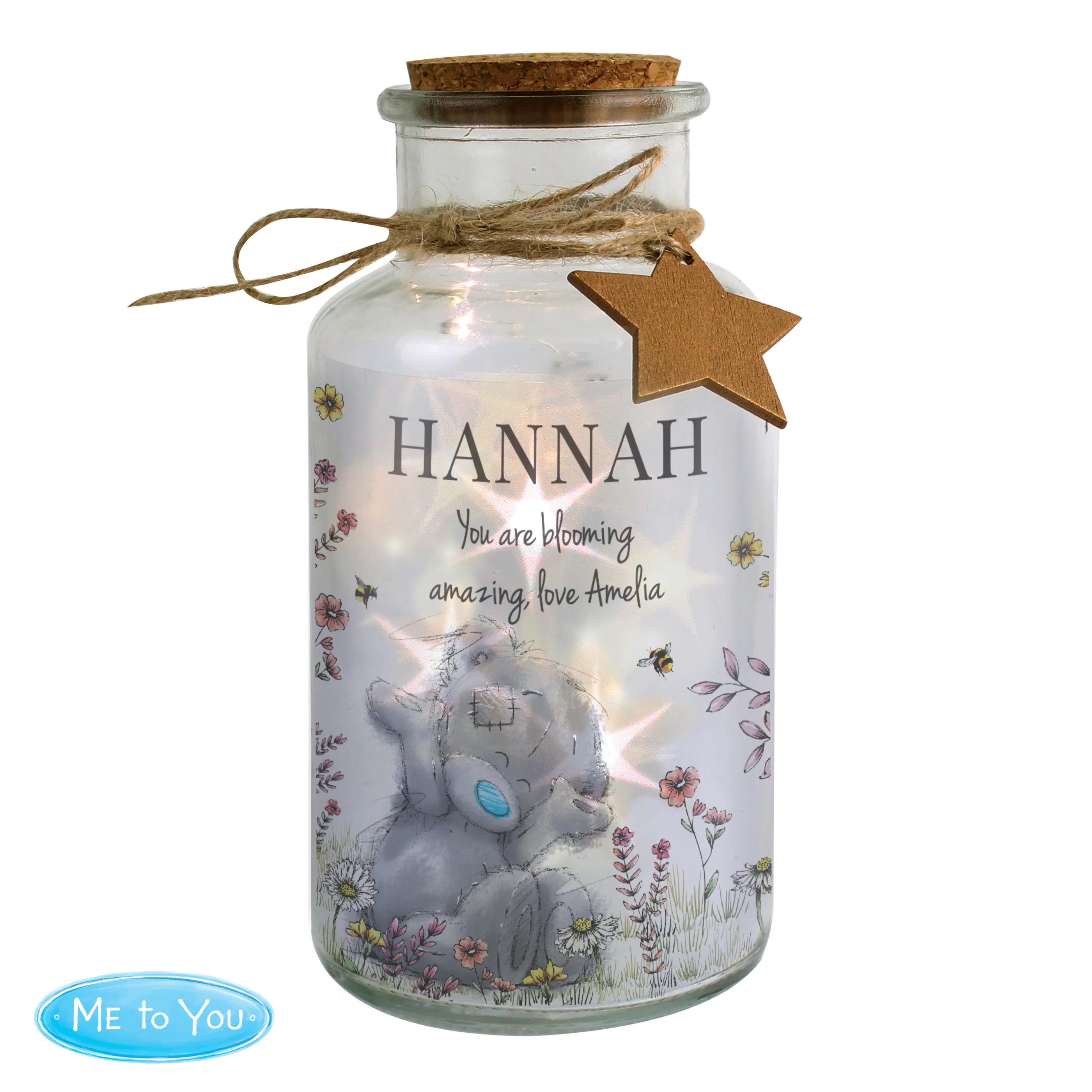 Personalised Me to You Floral LED Glass Jar - Image 5