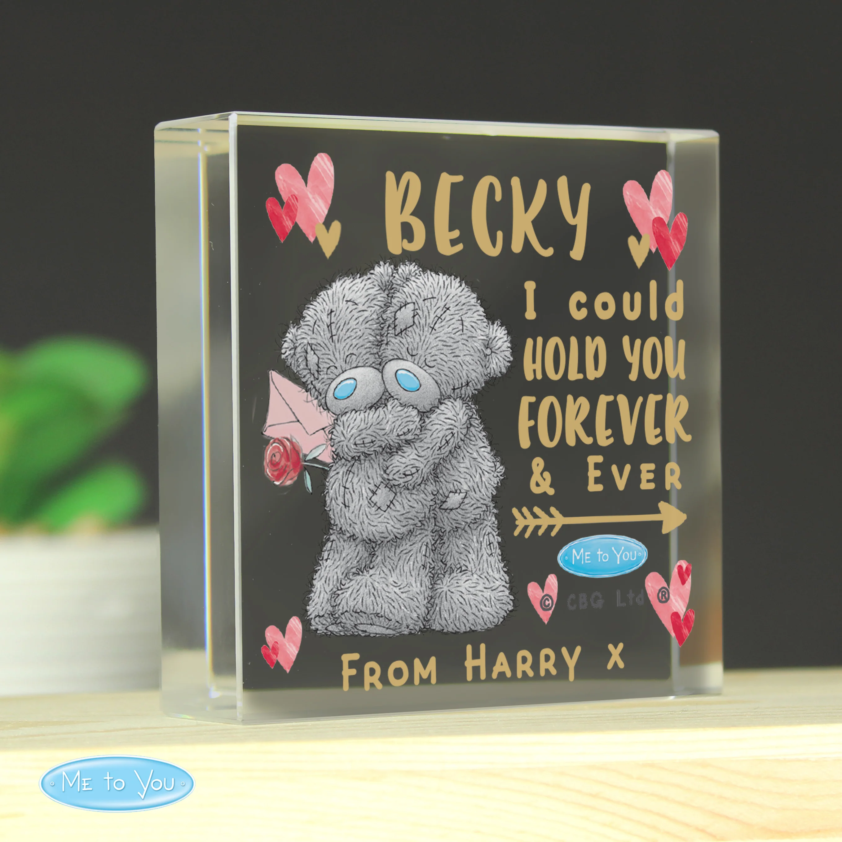 Personalised Me To You Hold You Forever Crystal Token - Image 3