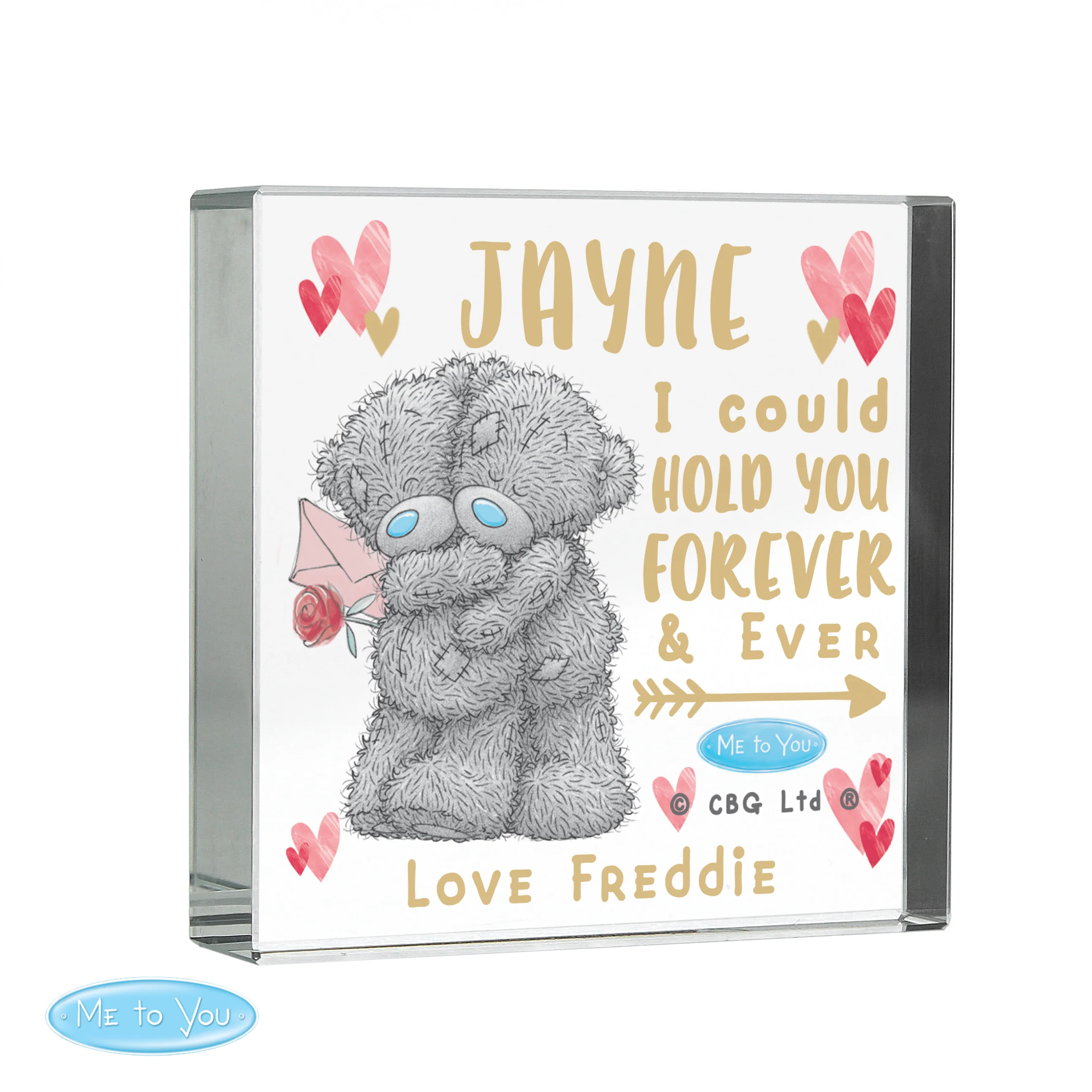 Personalised Me To You Hold You Forever Crystal Token - Image 4