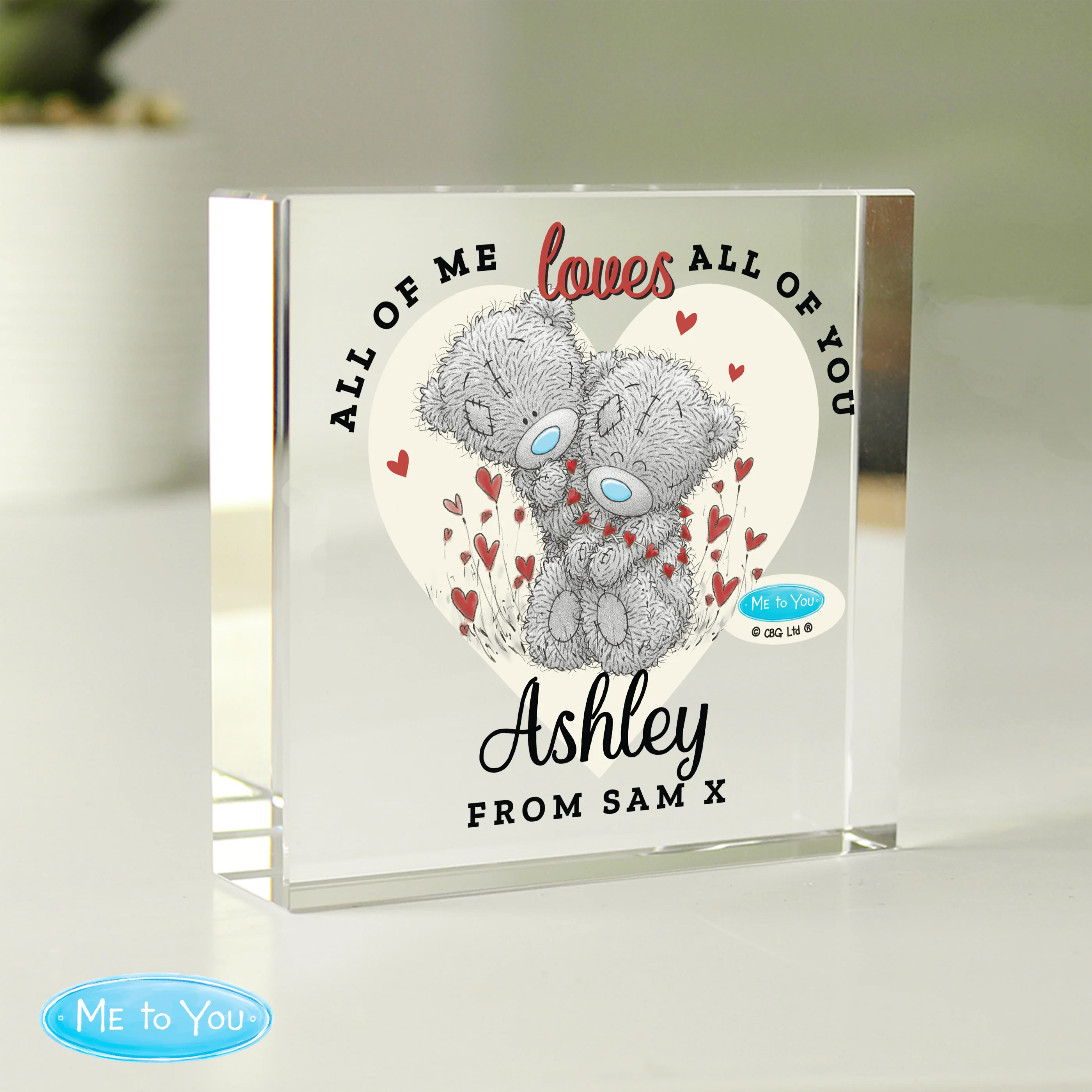 Personalised Me to You Love Heart Crystal Token - Image 3