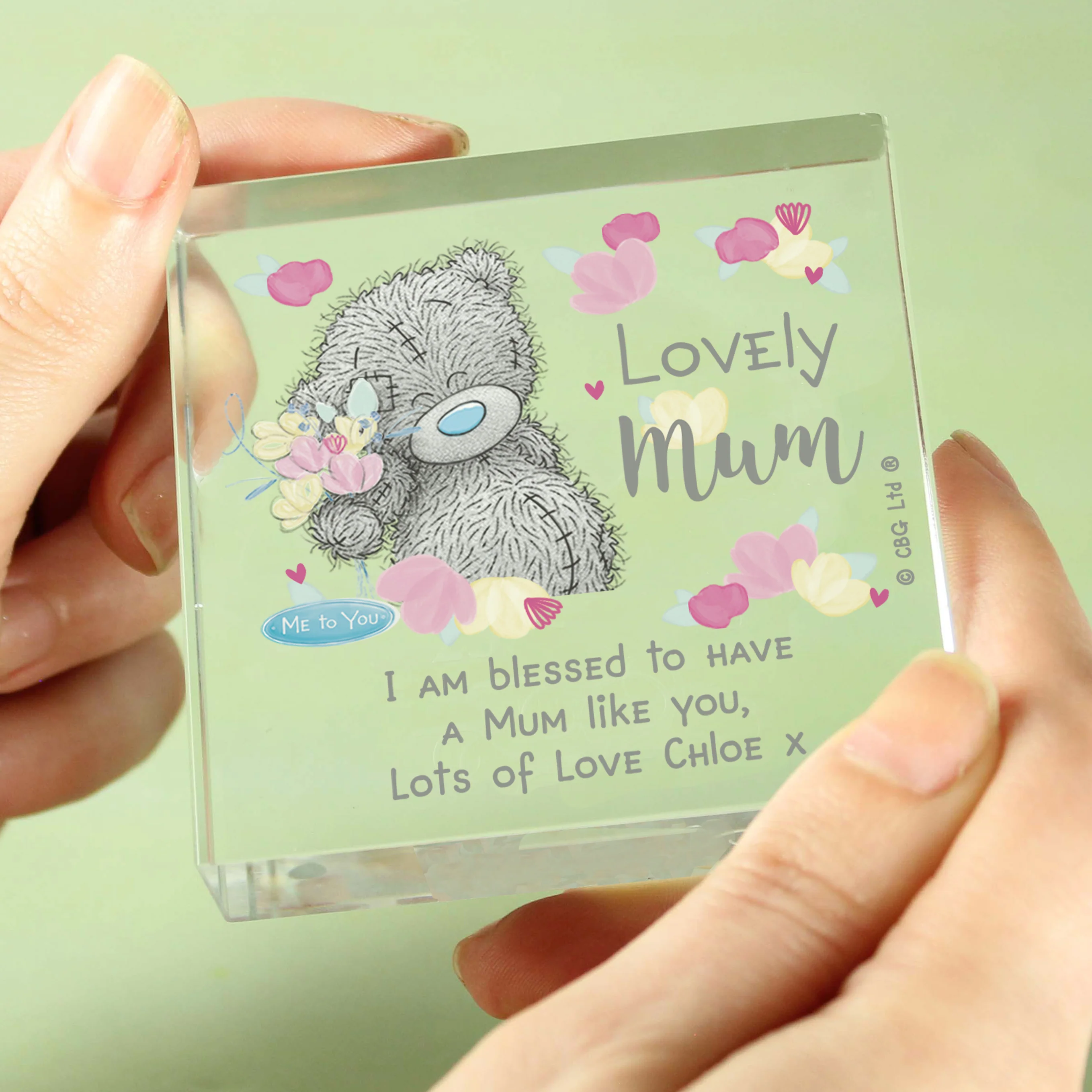 Personalised Me to You Lovely Mum Crystal Token - Image 2