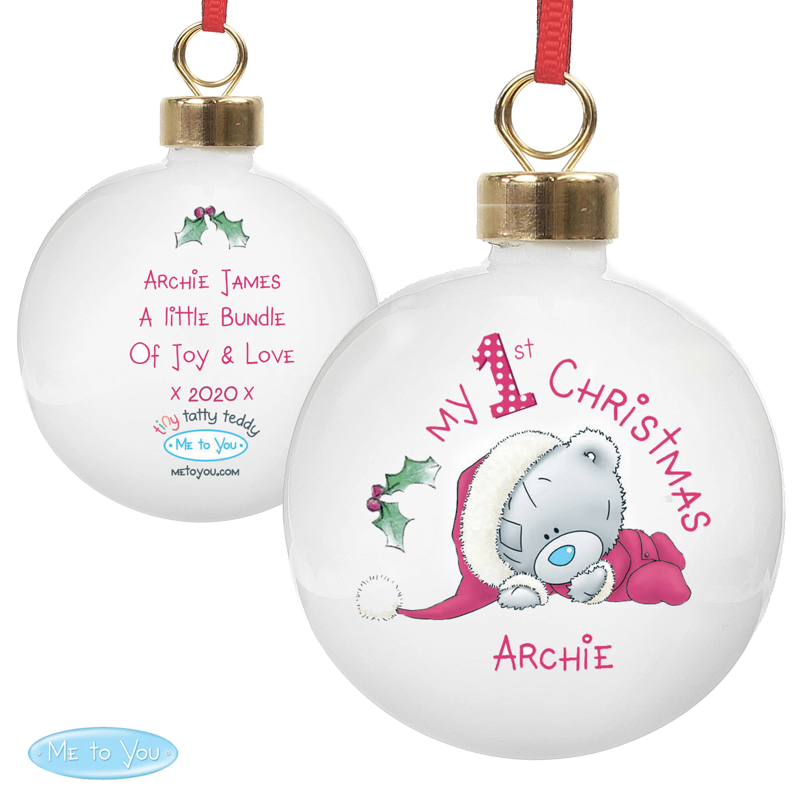 Personalised Me To You My 1st Christmas Bauble - Image 2