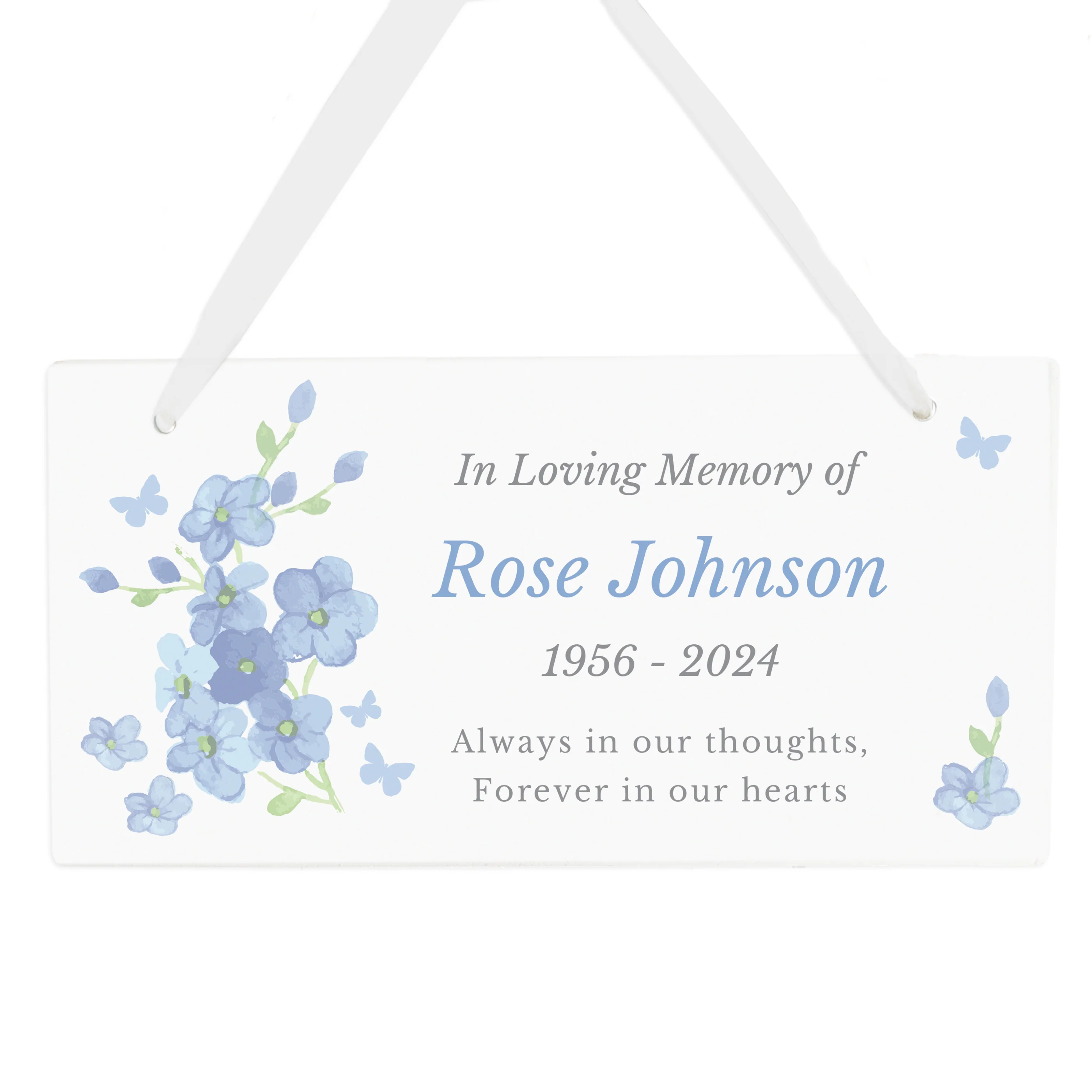 Personalised Memorial Forget Me Not Wooden Sign