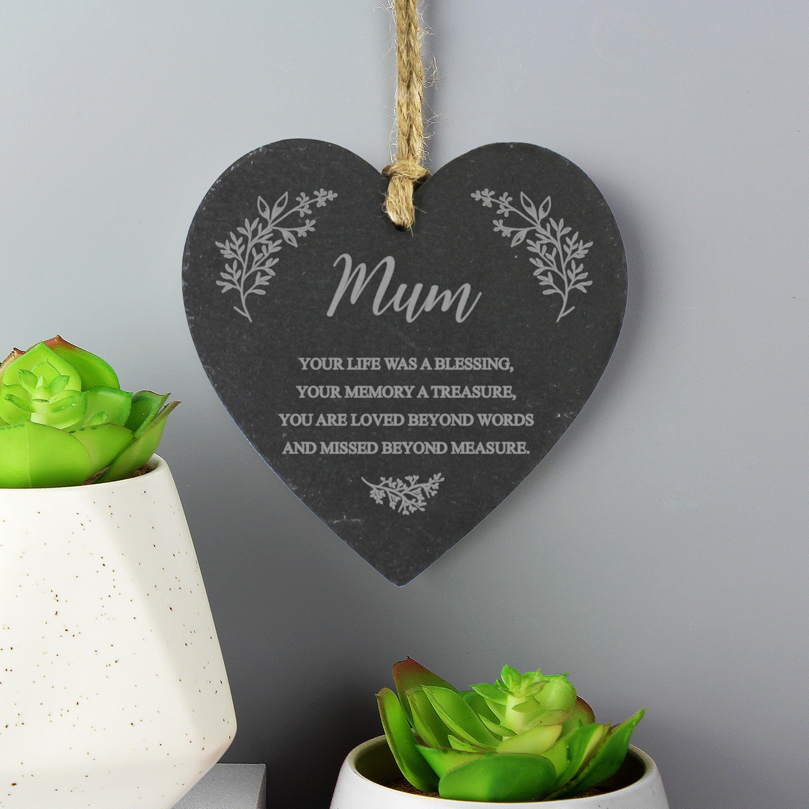 Personalised Memorial Slate Heart - Image 3
