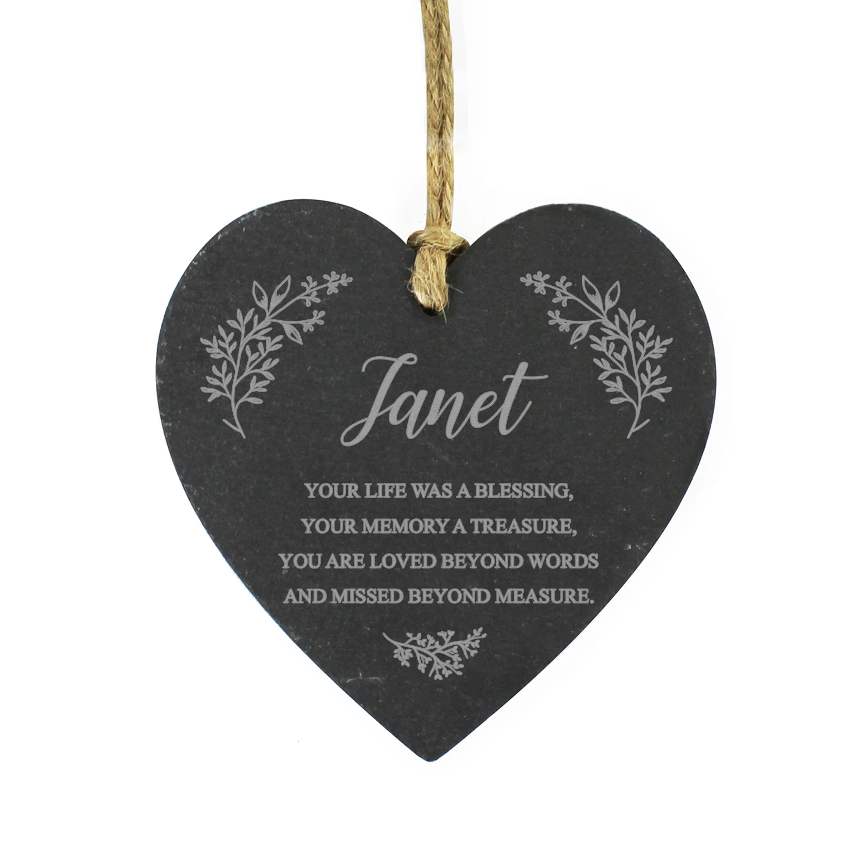 Personalised Memorial Slate Heart - Image 4