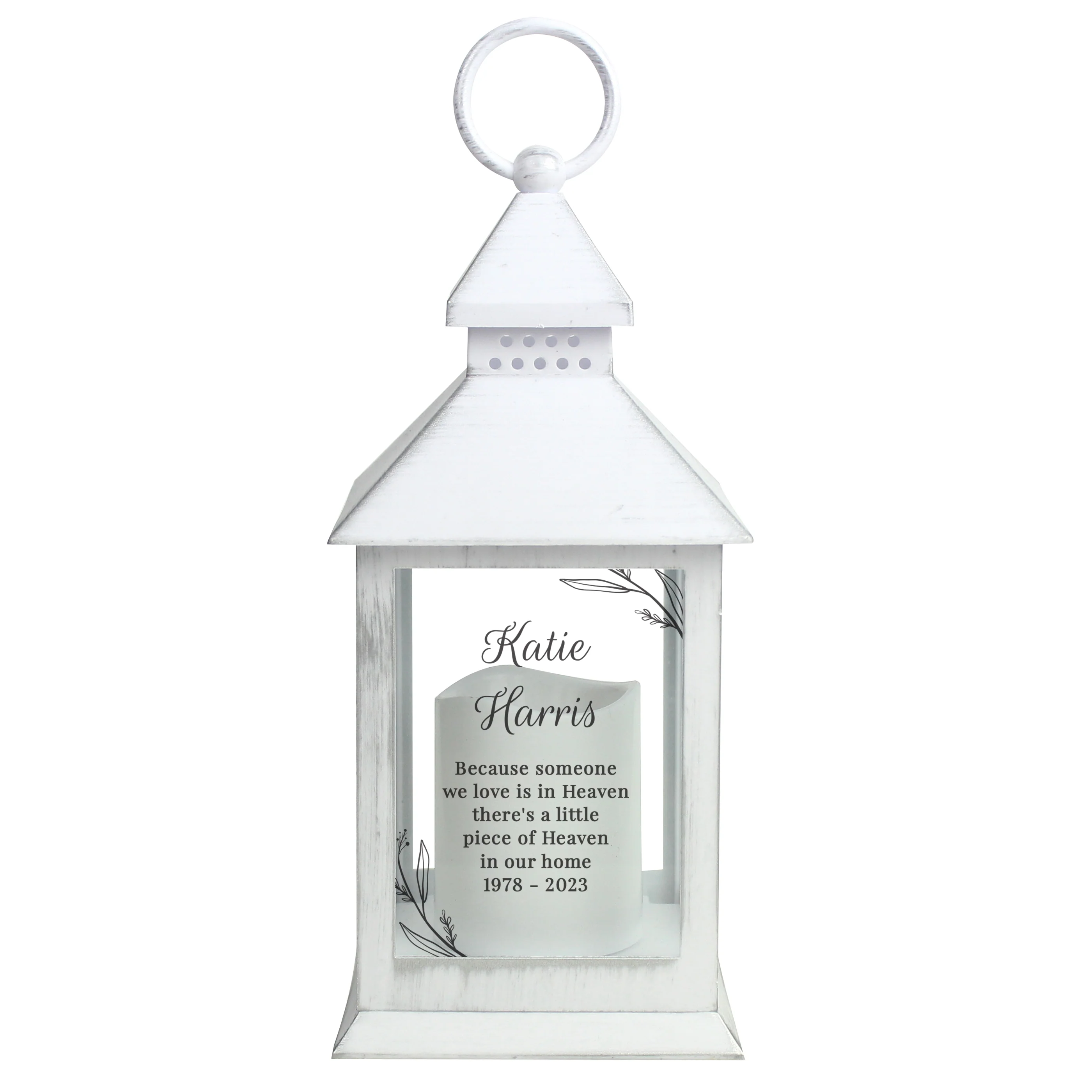 Personalised Memorial White Lantern - Image 2