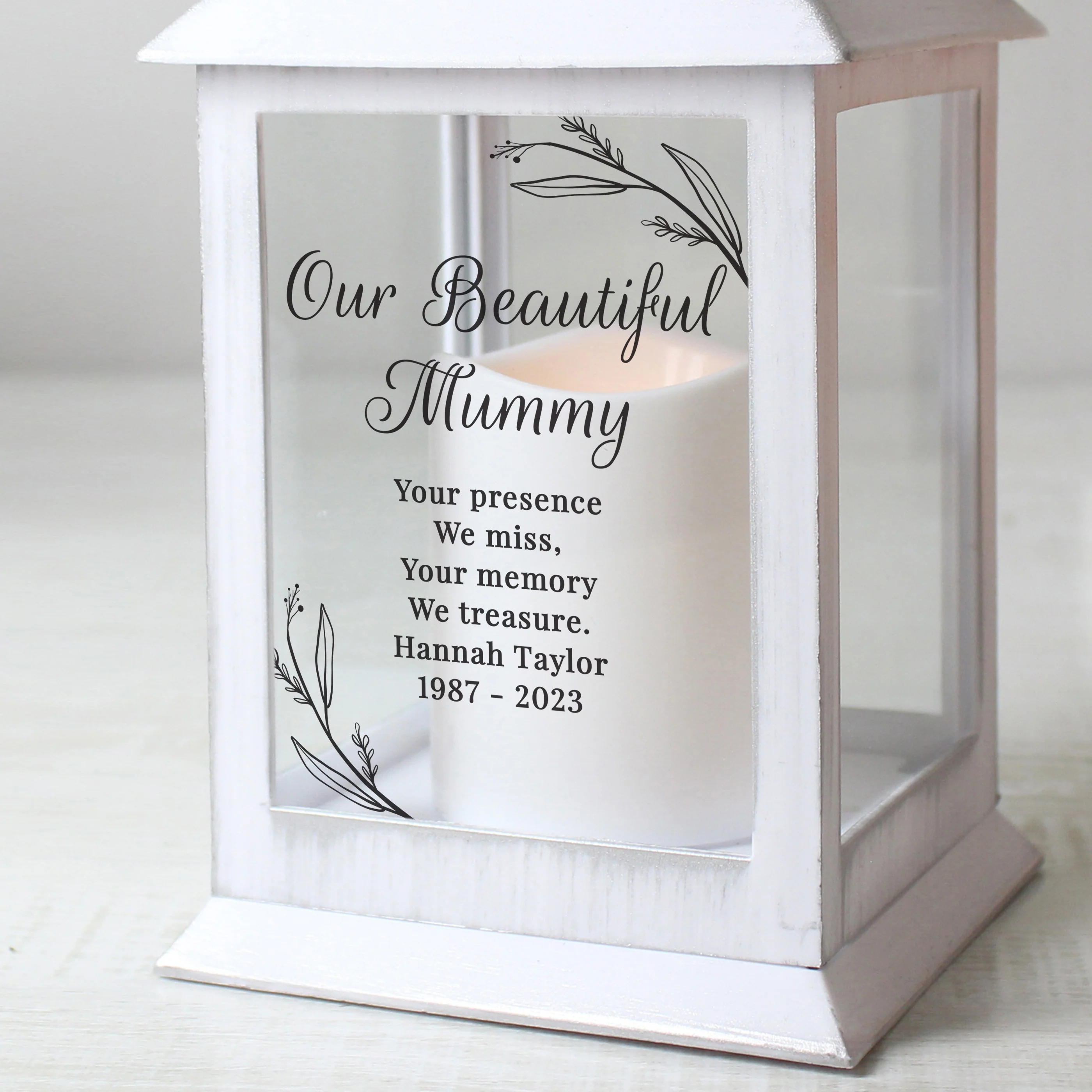 Personalised Memorial White Lantern - Image 4