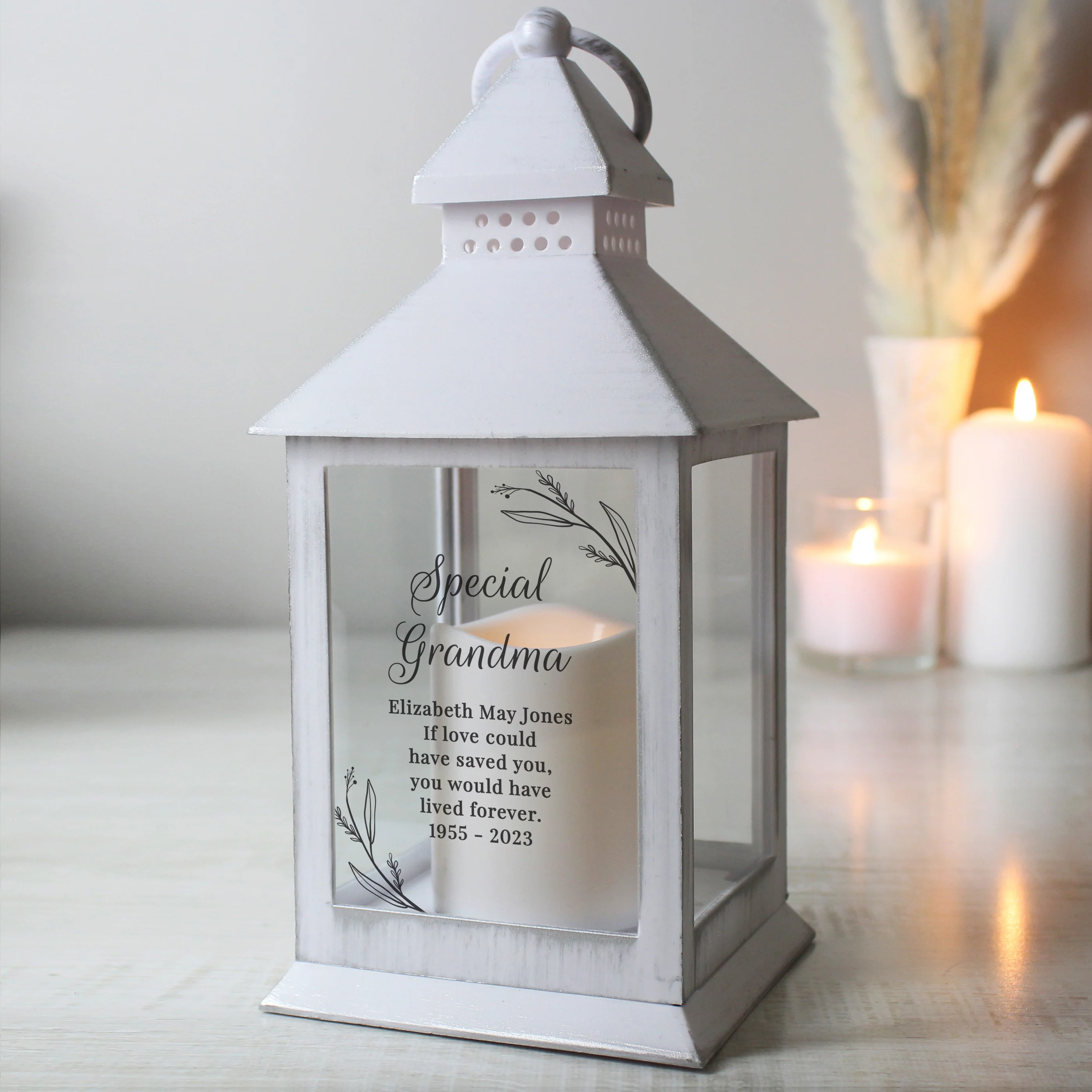 Personalised Memorial White Lantern - Image 5