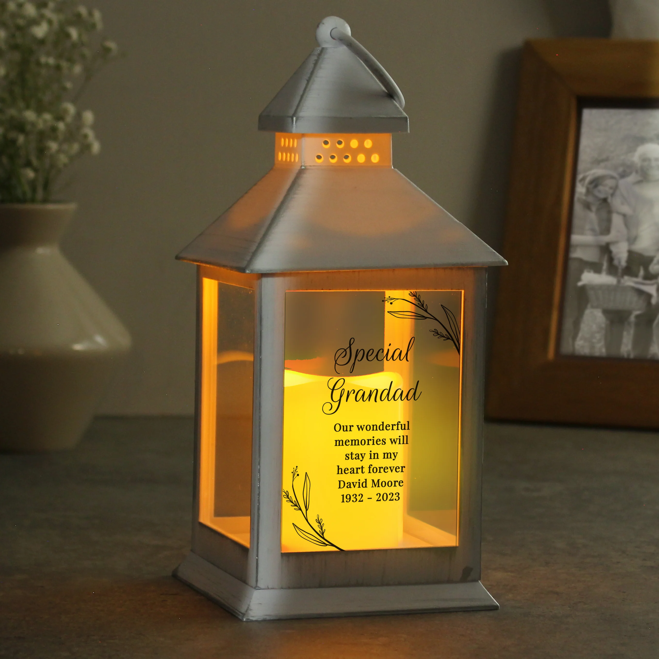 Personalised Memorial White Lantern - Image 6