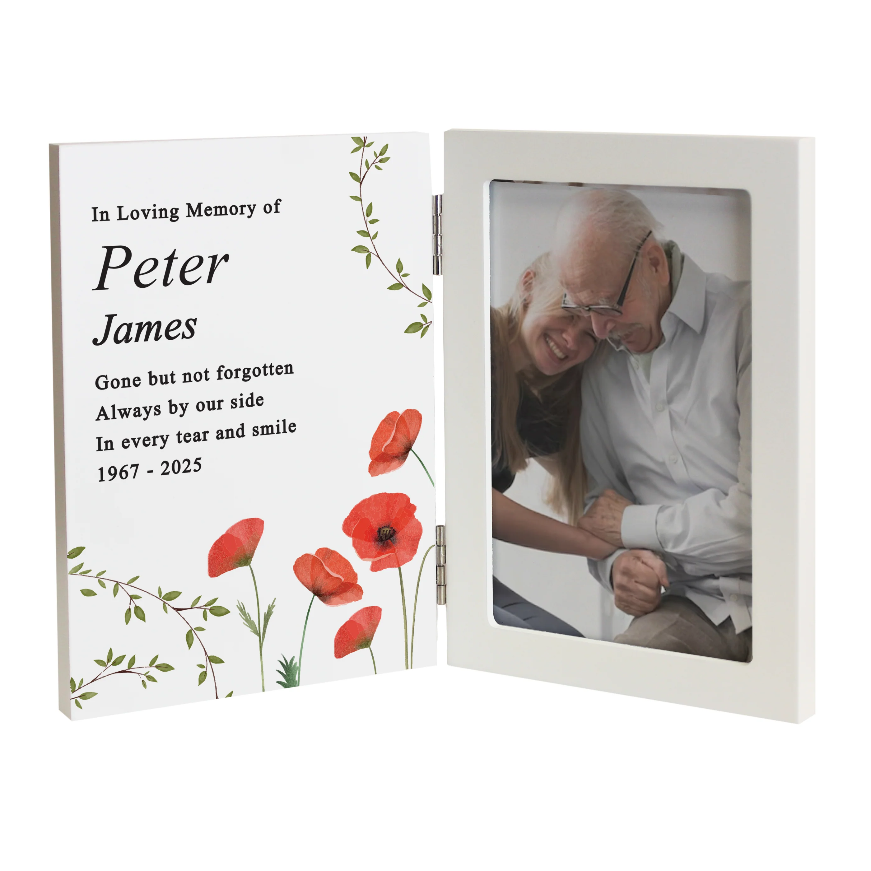 Personalised Memorial Wooden Hinged 6x4 Photo Frame - Image 5